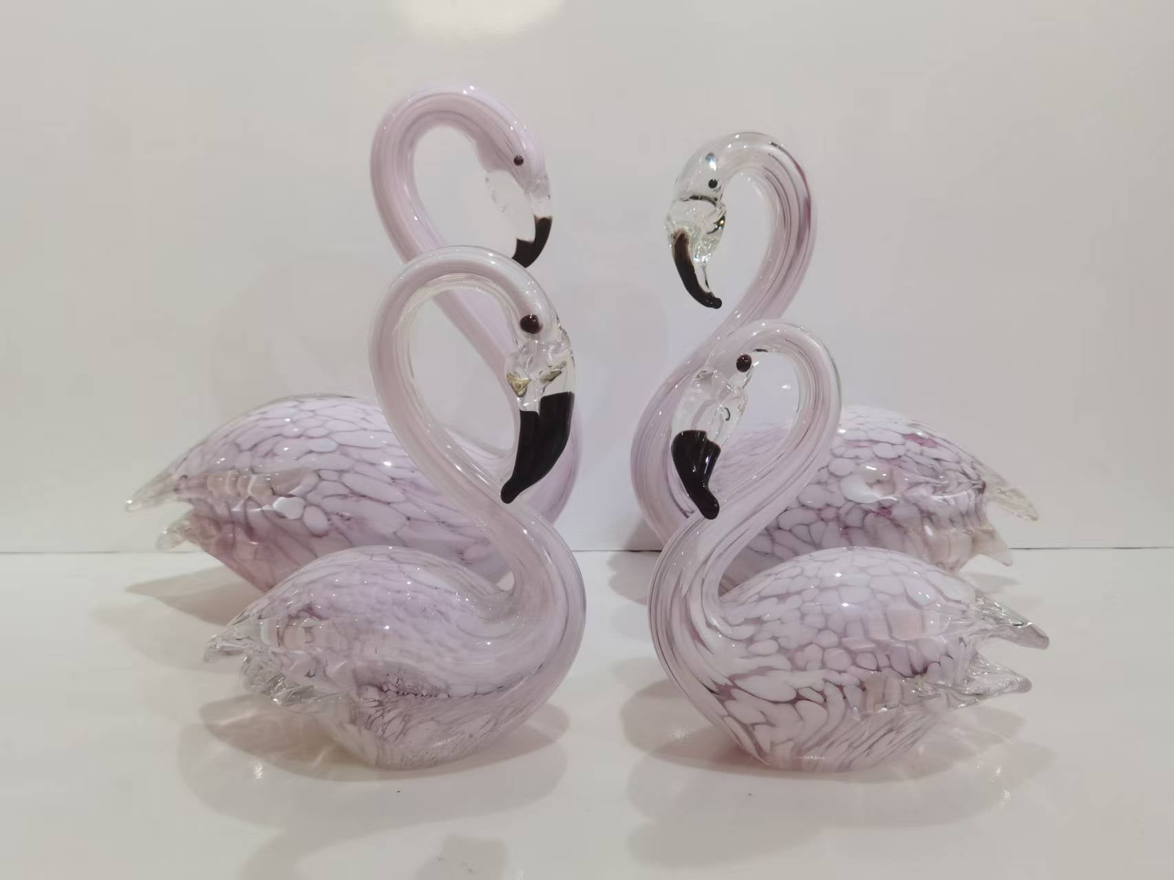 FLAMINGO |Handcrafted Art Glass Swan Sculpture | ART PIECE |