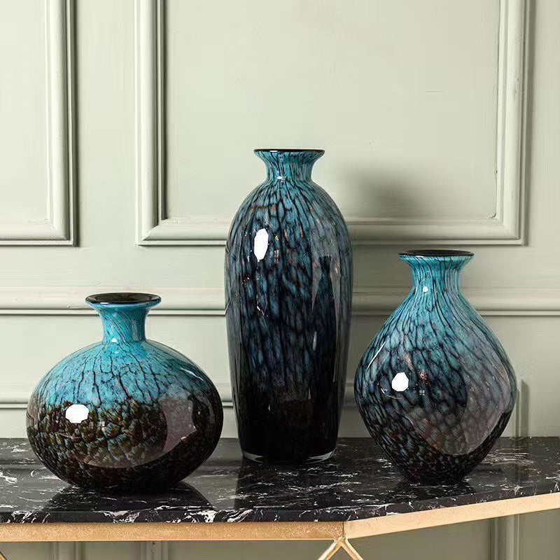 PURSSIAN BLUE VASE | GLASS VASE | HANDBLOWN GLASS VASE