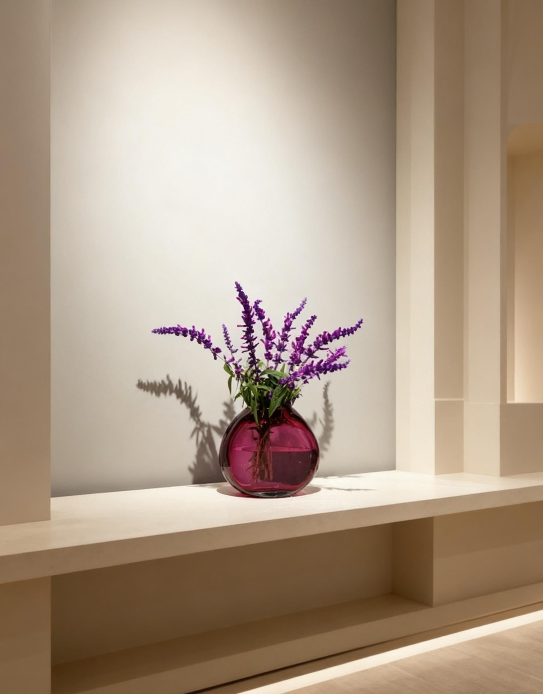 Crimson Sphere Crystal Vase