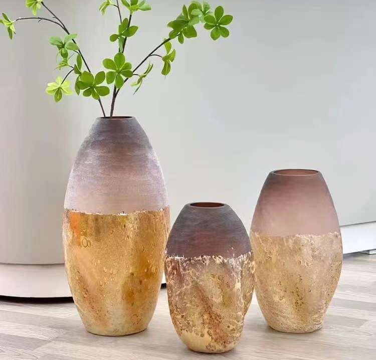 Auric Earth Crystal Vase Set