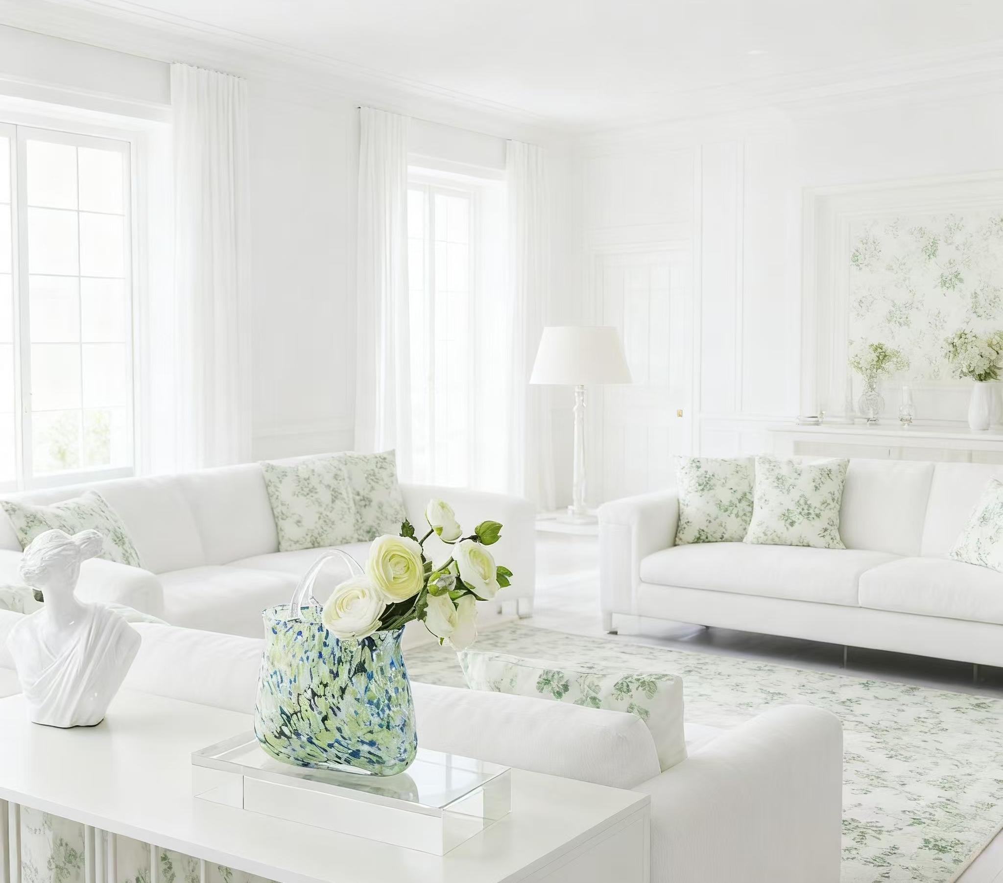 Azure Mist Crystal Vase