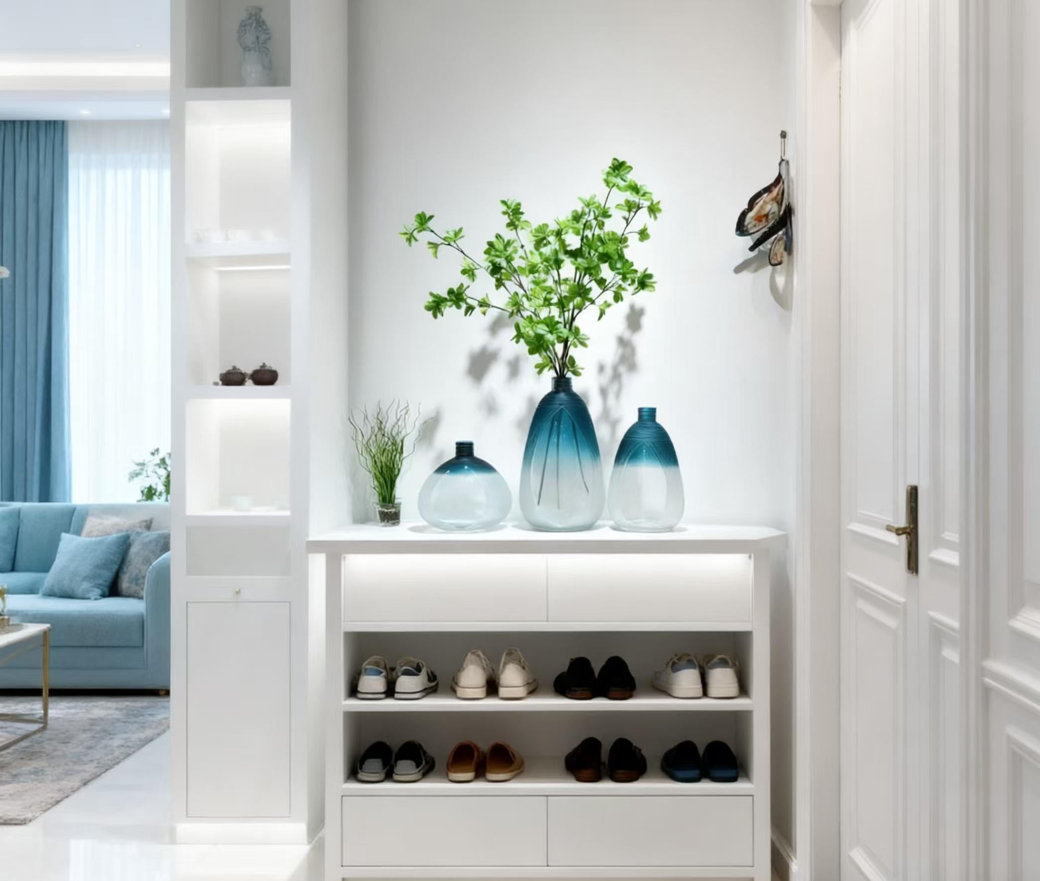 Ocean Mist Crystal Vase Set