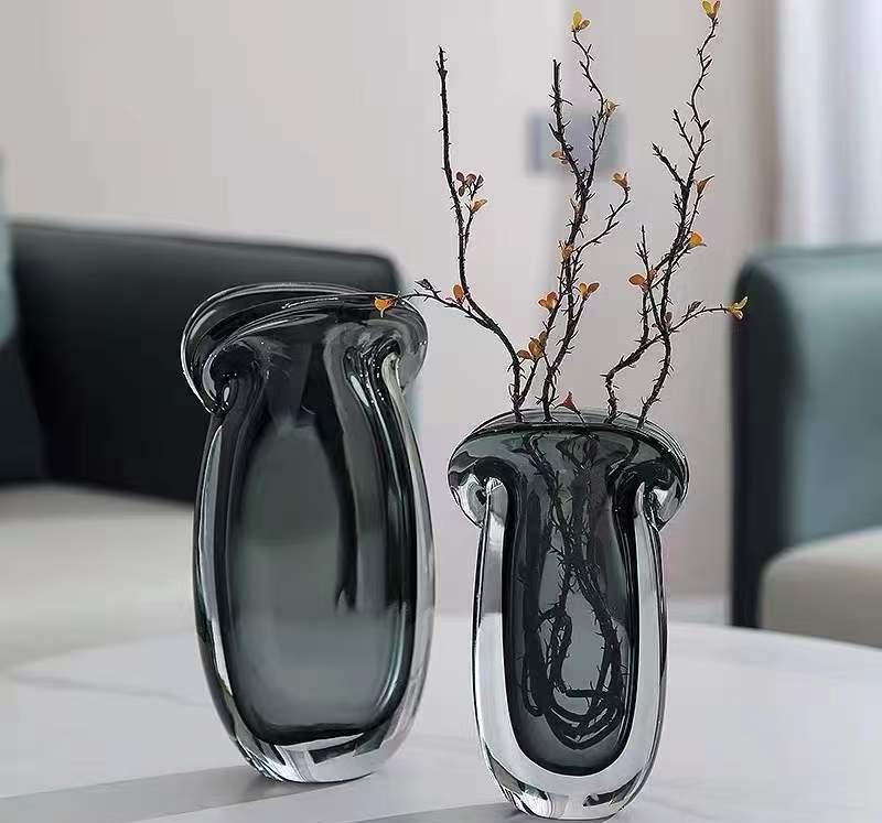 Shadow Wave Crystal Vase Set
