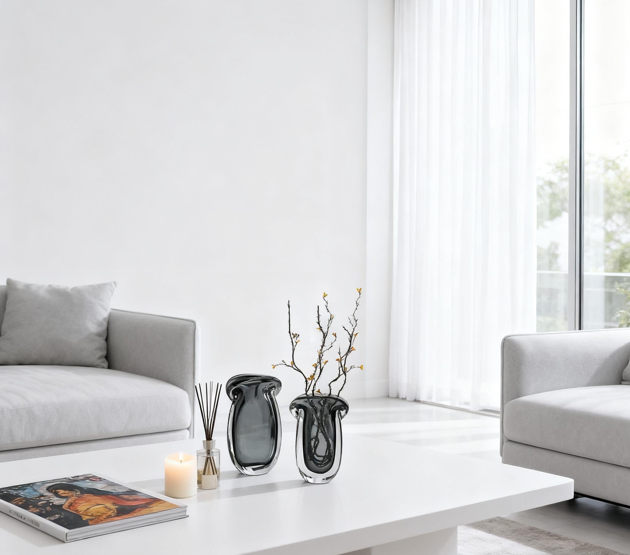 Shadow Wave Crystal Vase Set