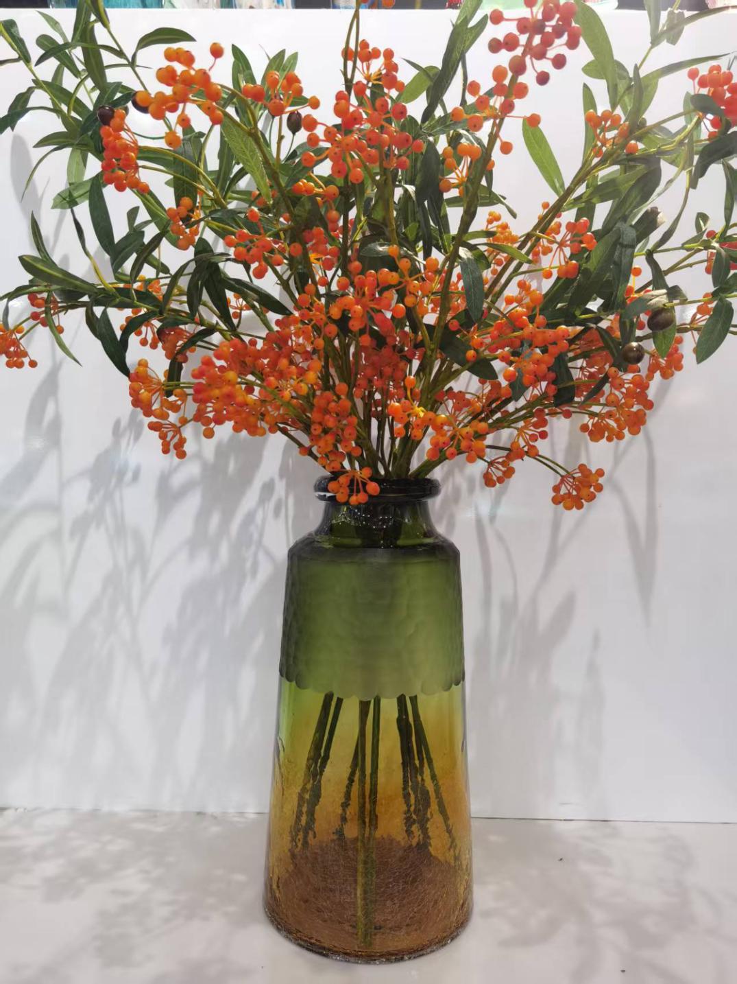 Verdant Glow Crystal Vase