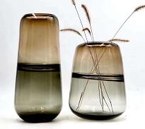 OLIVE GREEN VASE | GLASS VASE | LAYERED GLASS VASE