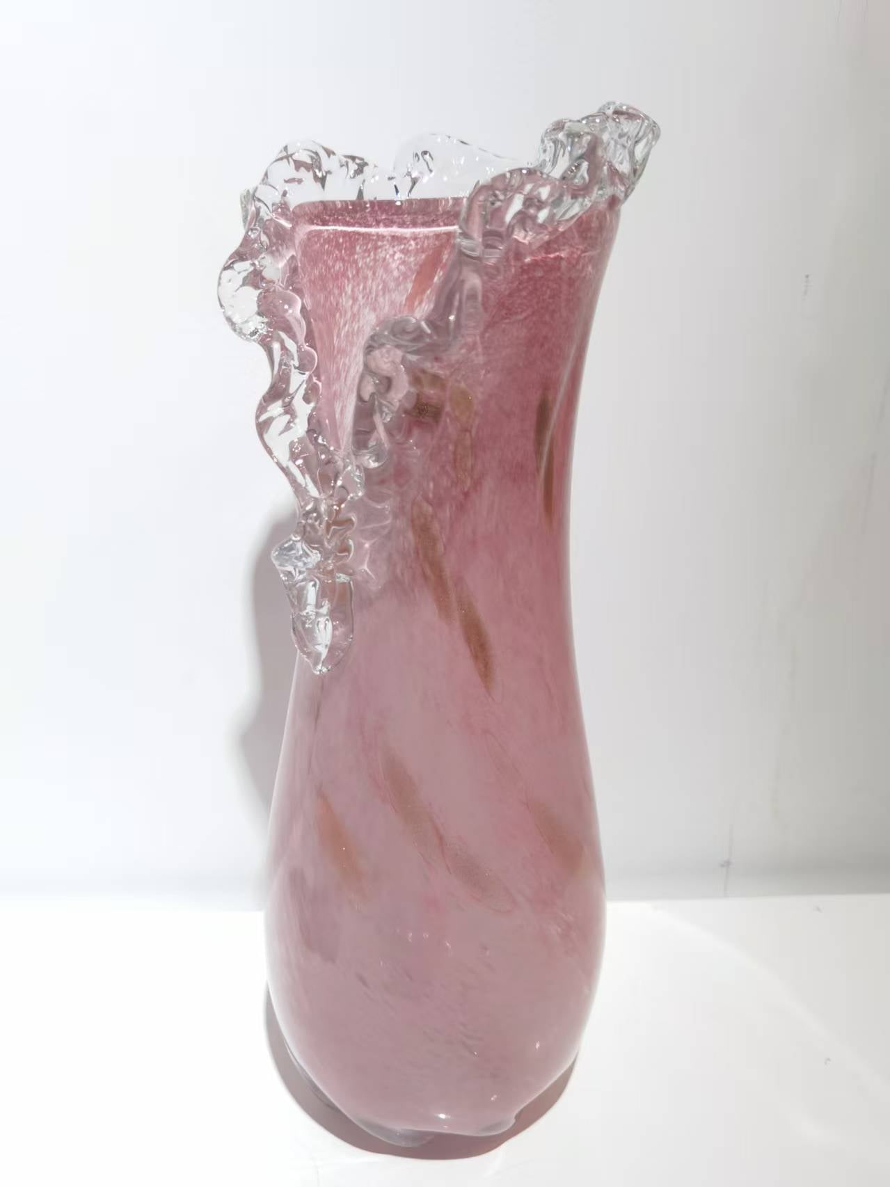 ROSE CASCADE | HANDCRAFTED GLASS VASE | PINK GLASS VASE |