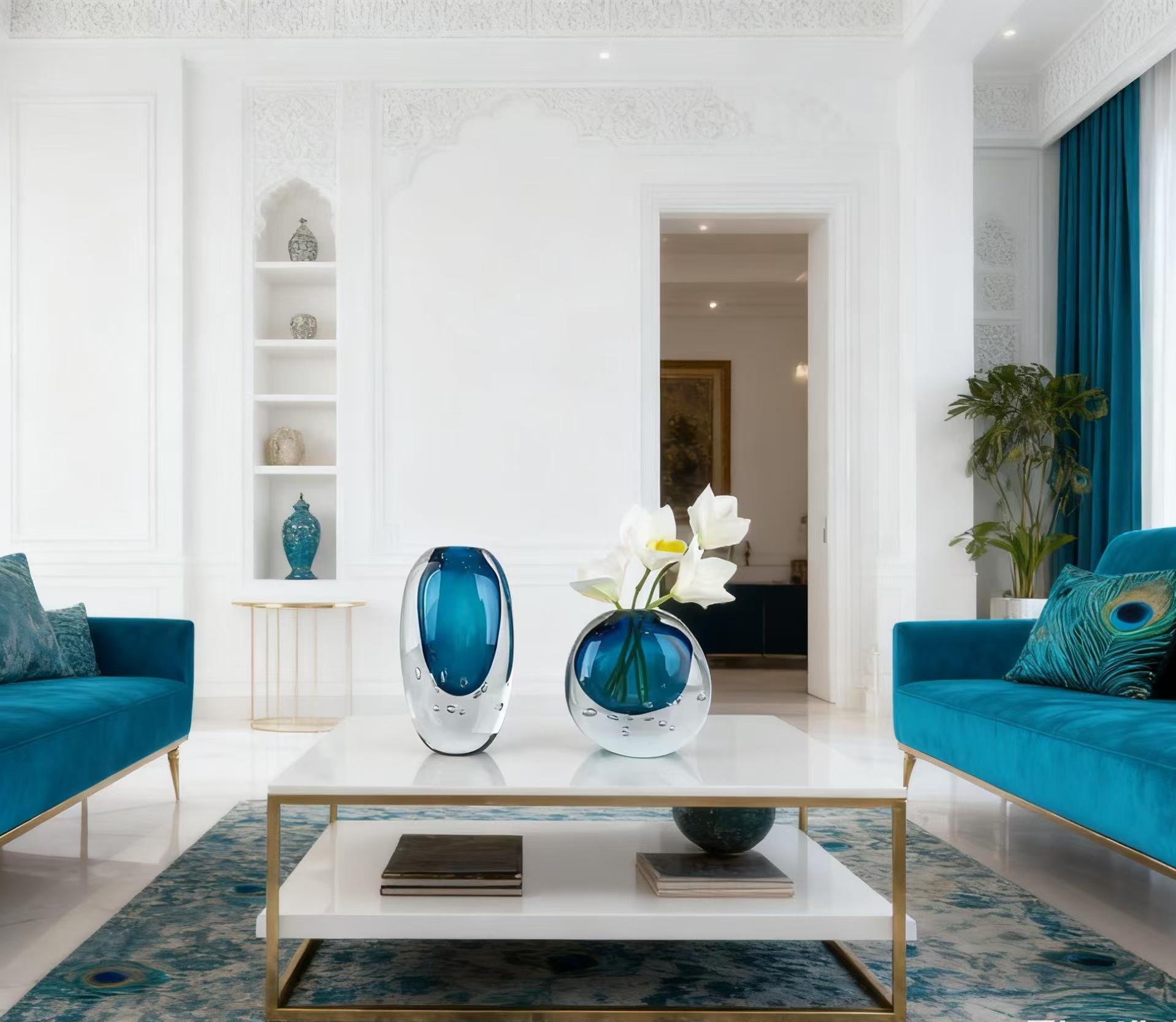 Ocean Aura Crystal Vase Set