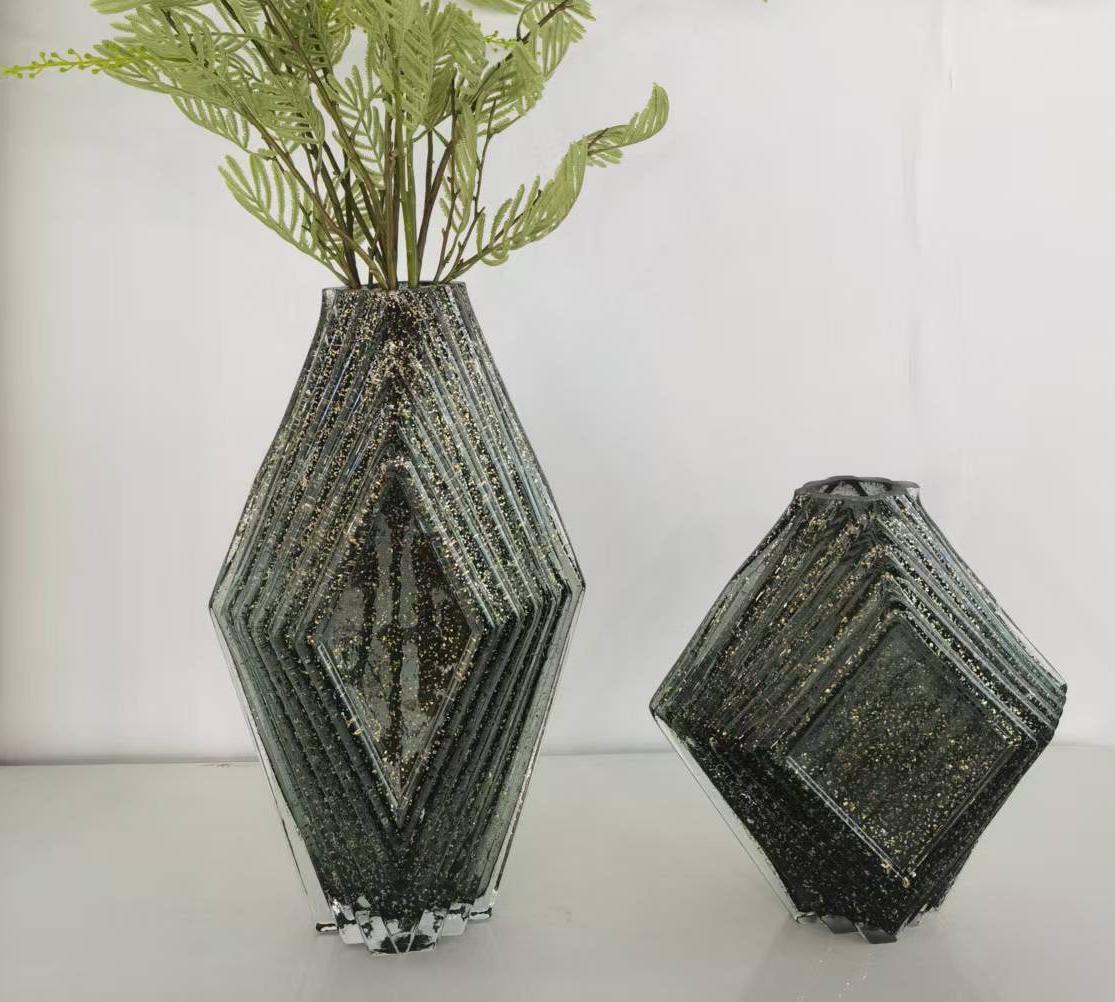 HEXAGON VASE | GREY VASE | GLASS VASES