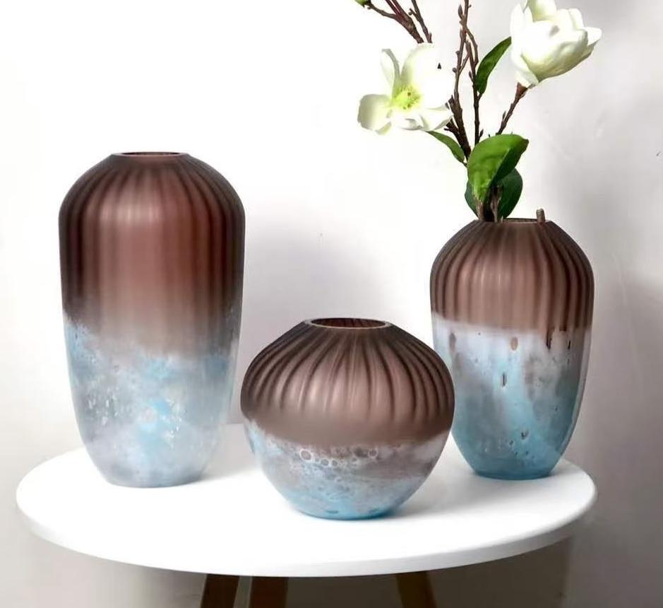 Aurora Mist Gradient Crystal Vase Set | decorative vases | glass vases