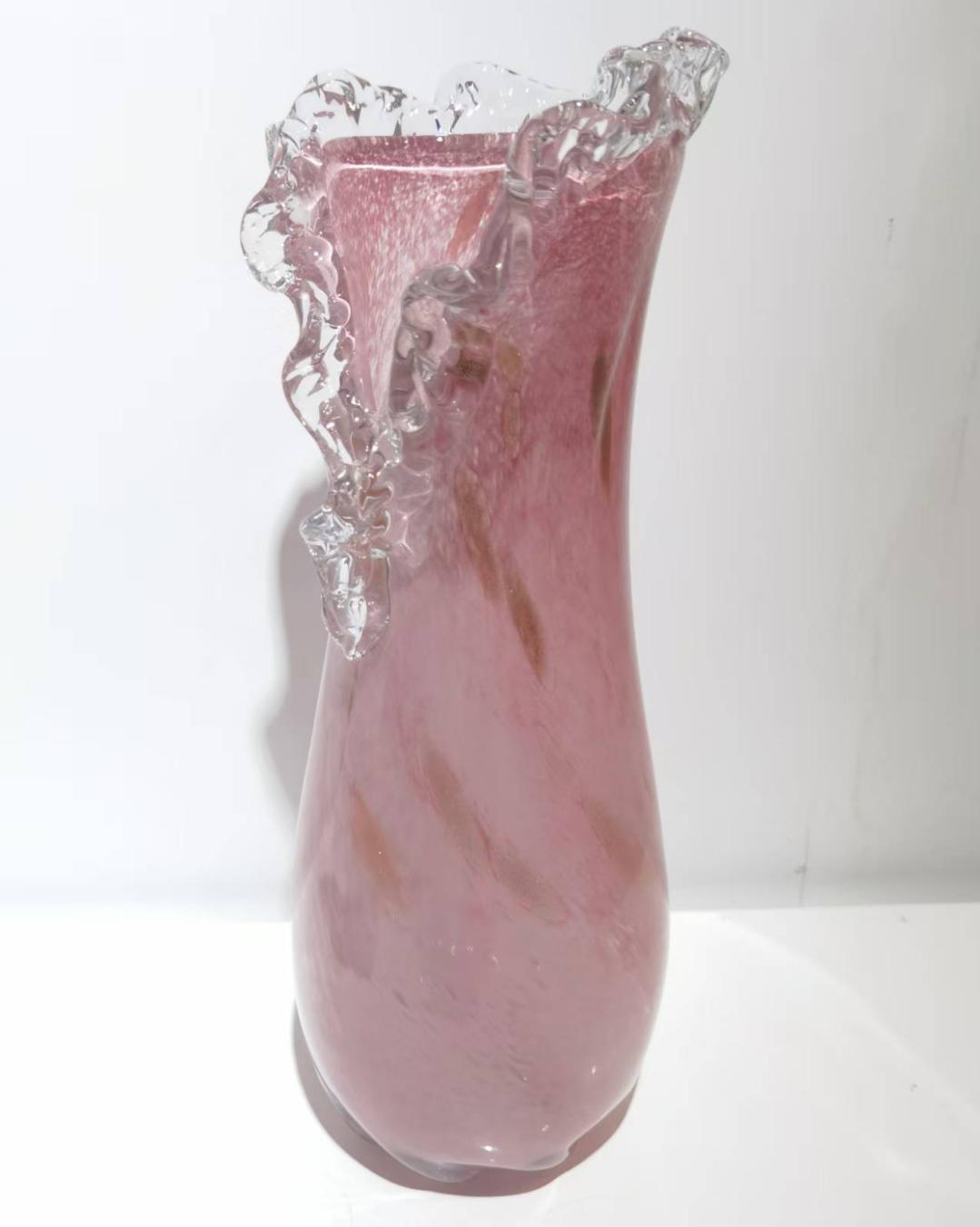 Rosé Cascade Crystal Vase