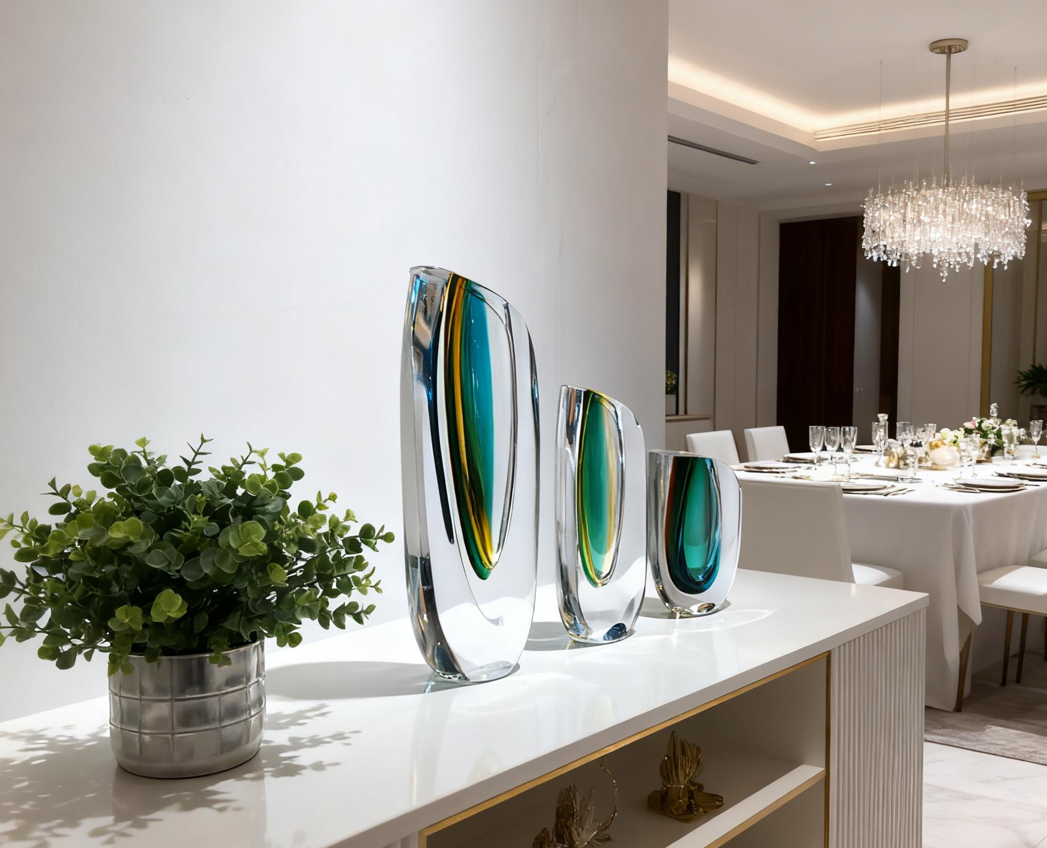 Aurora Prism Crystal Vase Set