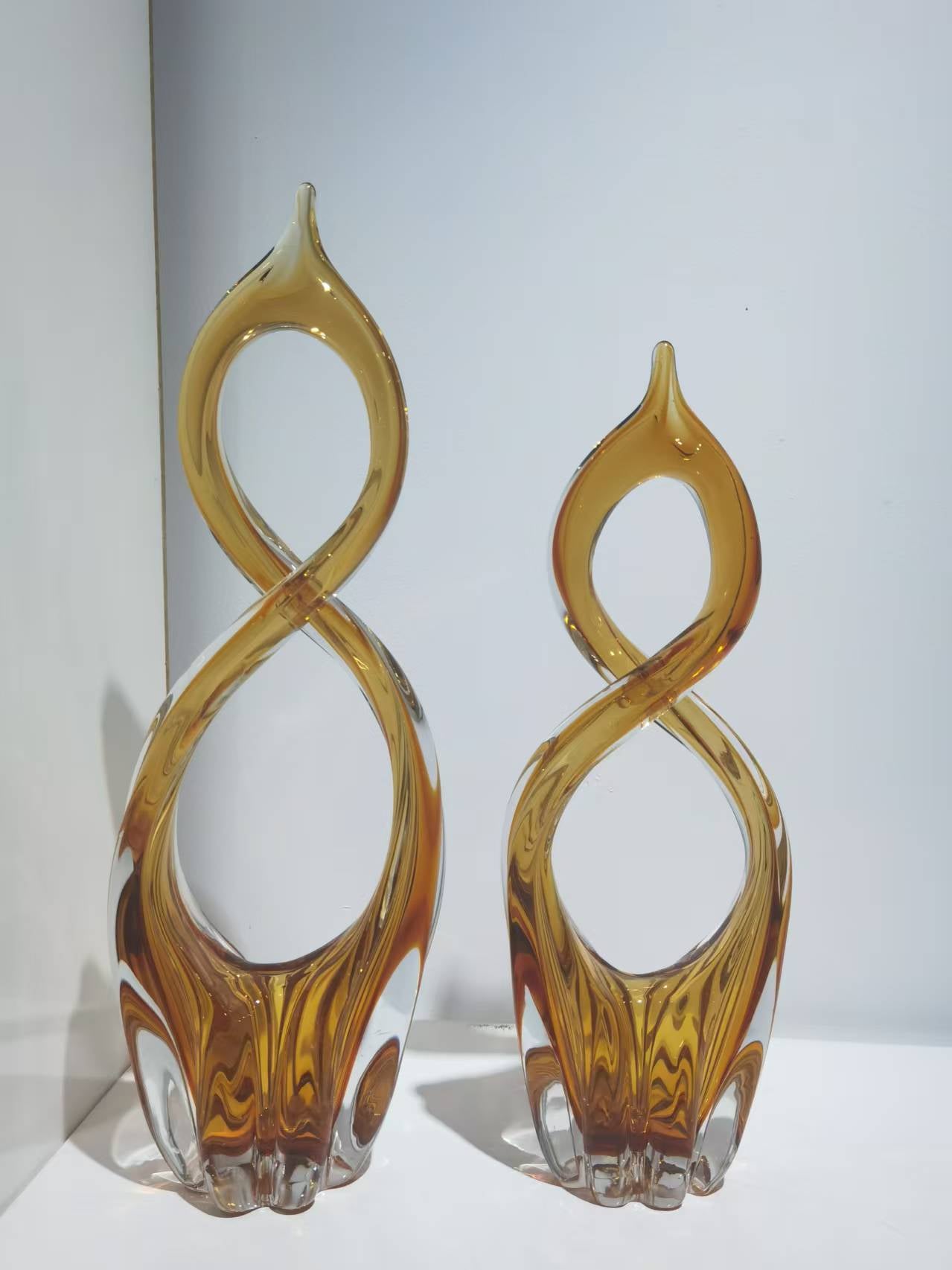 GOLDEN BLOOM | Handcrafted Art Glass Sculptural Decor | GLASS ARTIFACTS