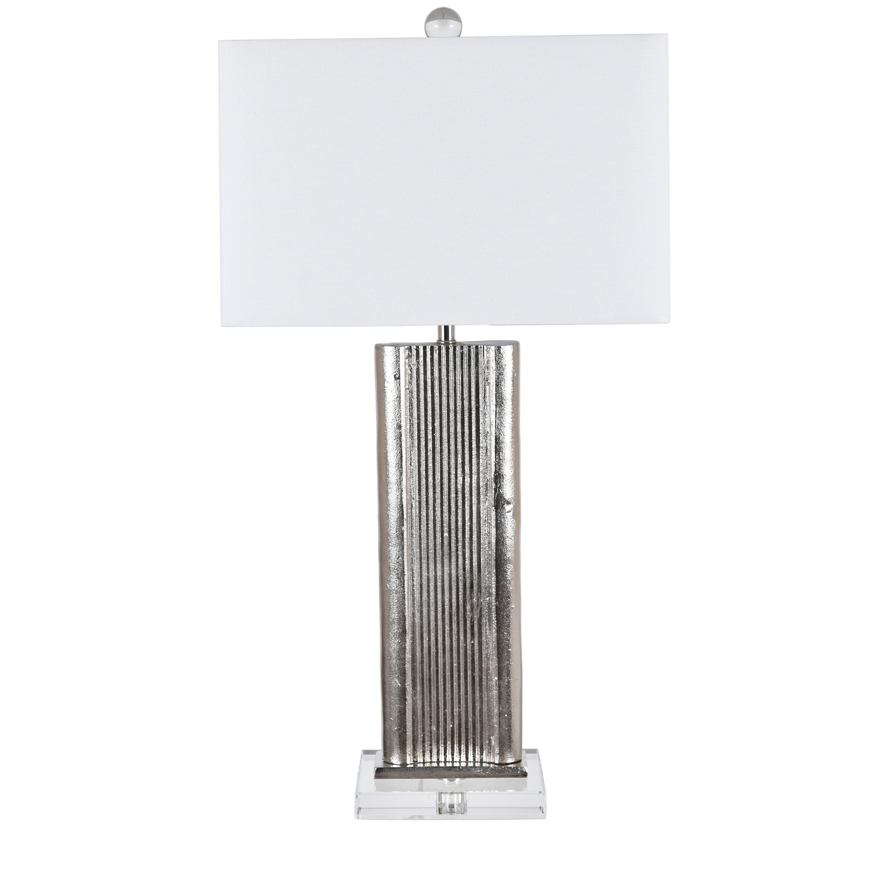 NICKEL ALUMINUM BODY WITH CRYSTAL BASE | Modern luxury | TABLE LAMP