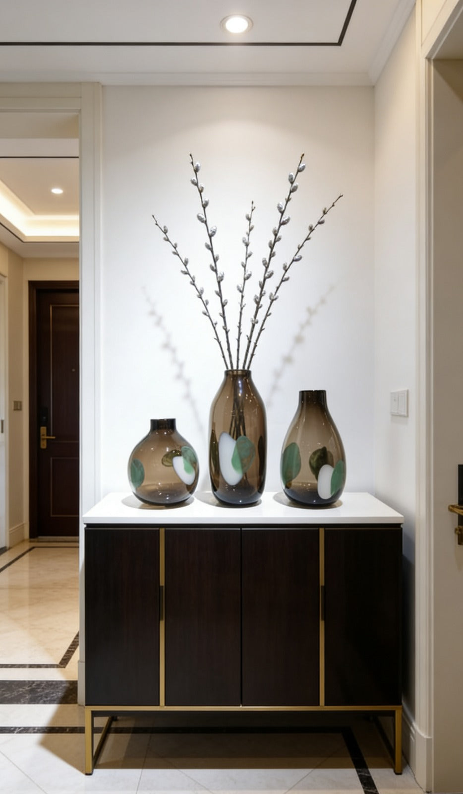 Handcrafted Art Glass Decorative Vase Set | GLASS VASES | GLASS DECOR