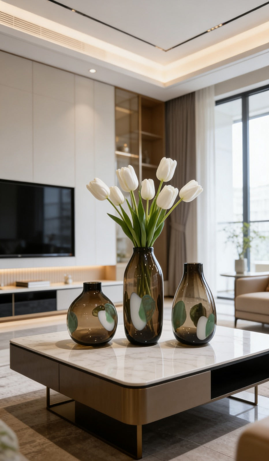 Handcrafted Art Glass Decorative Vase Set | GLASS VASES | GLASS DECOR