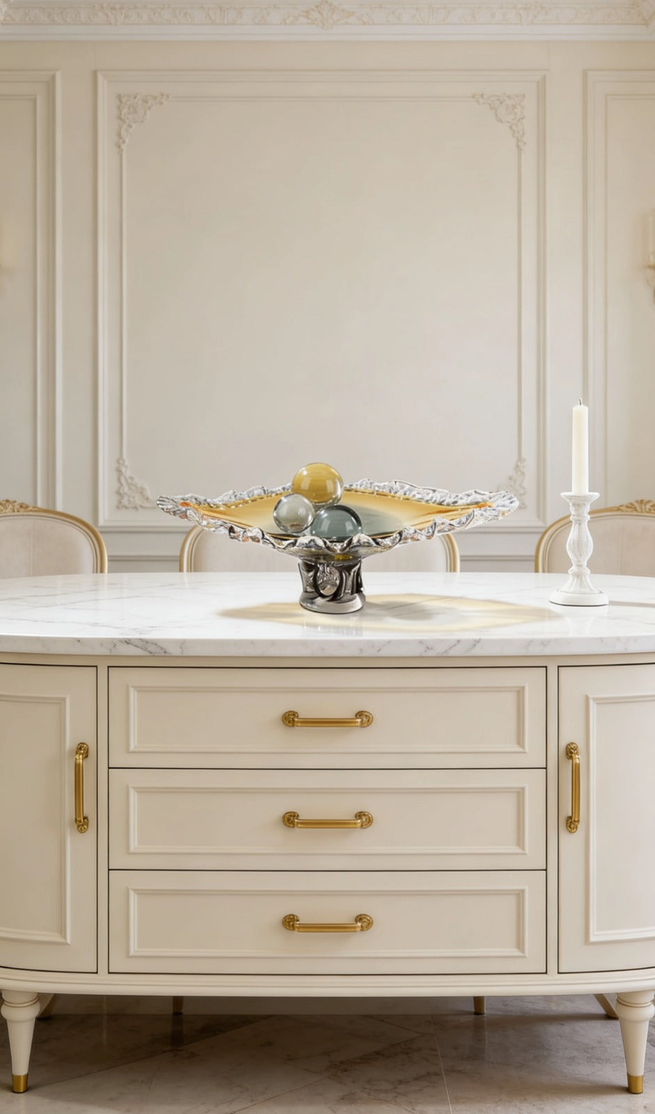 Luxury Pedestal Glass Decorative Tray | DECORATIVE TRAY | GLASS FRUIT PLATE