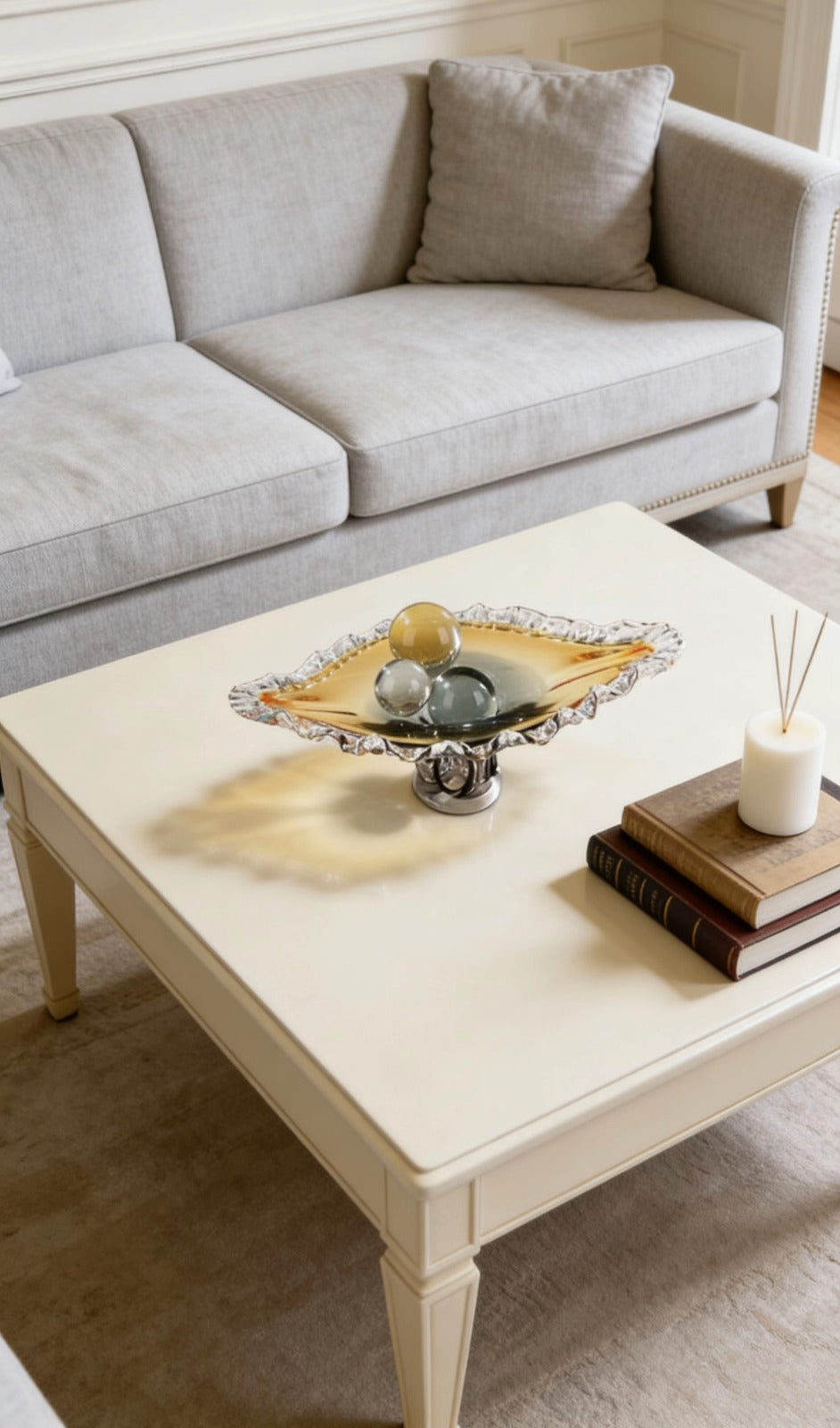Luxury Pedestal Glass Decorative Tray | DECORATIVE TRAY | GLASS FRUIT PLATE
