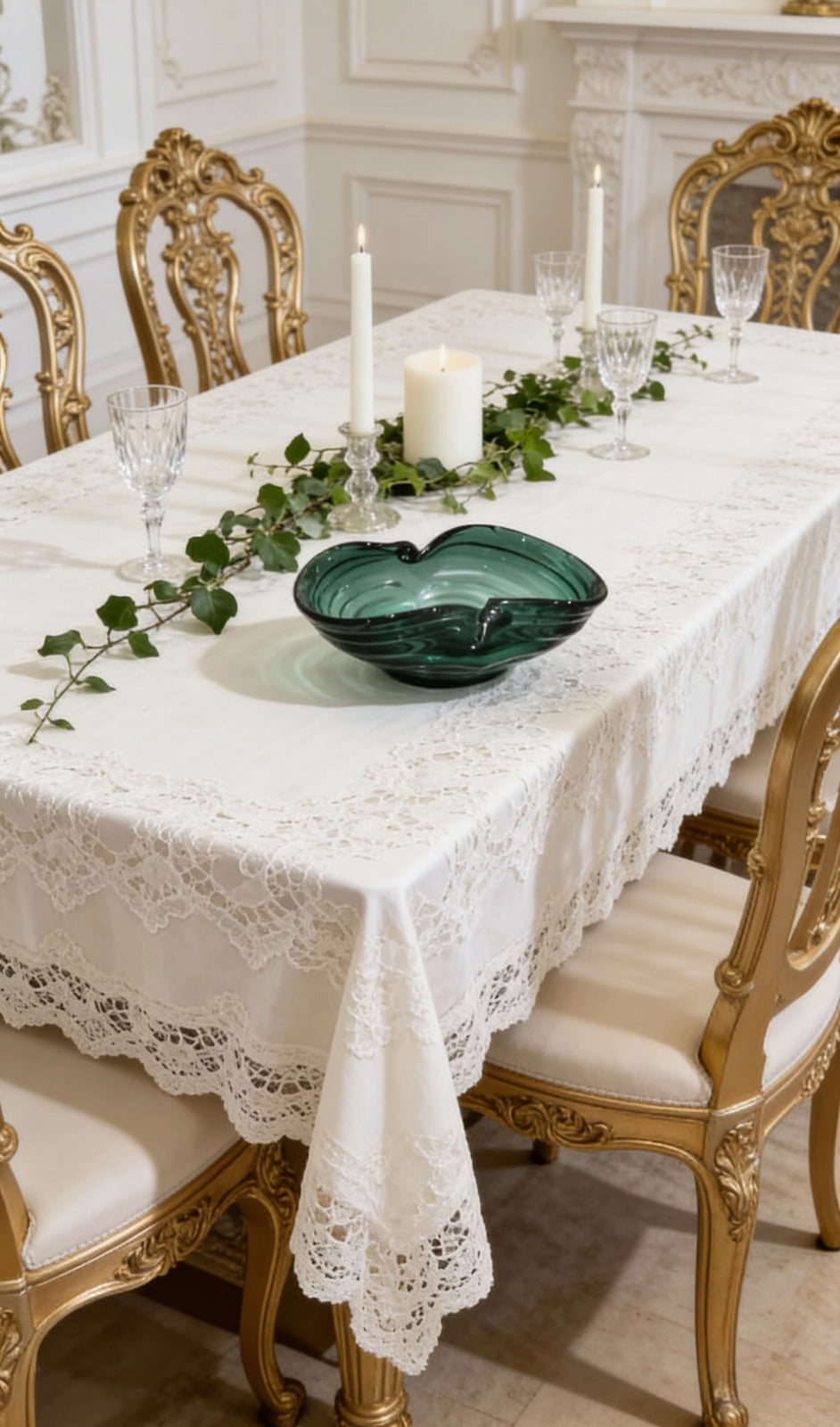 Ocean Fold Glass Centerpiece Tray | Handcrafted Glass Serving Bowl | SERVEWARE