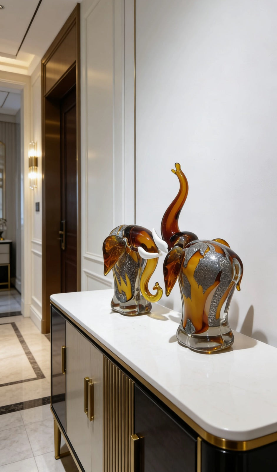 GLASS GOLDEN COLLECTION | LUXURY HANDCRAFTED ART GLASS ELEPHANT SCULPTURES |