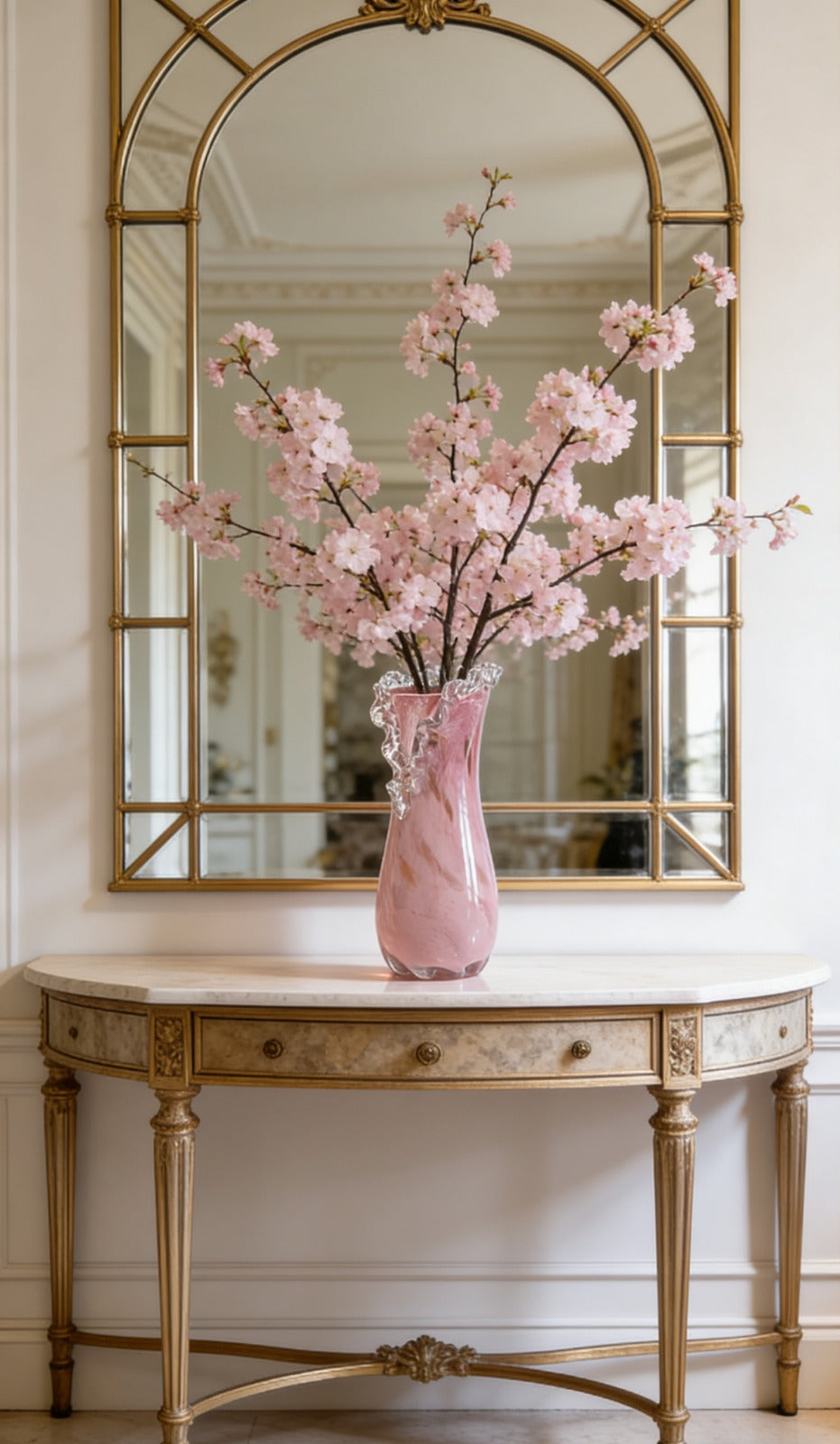 ROSE CASCADE | HANDCRAFTED GLASS VASE | PINK GLASS VASE |