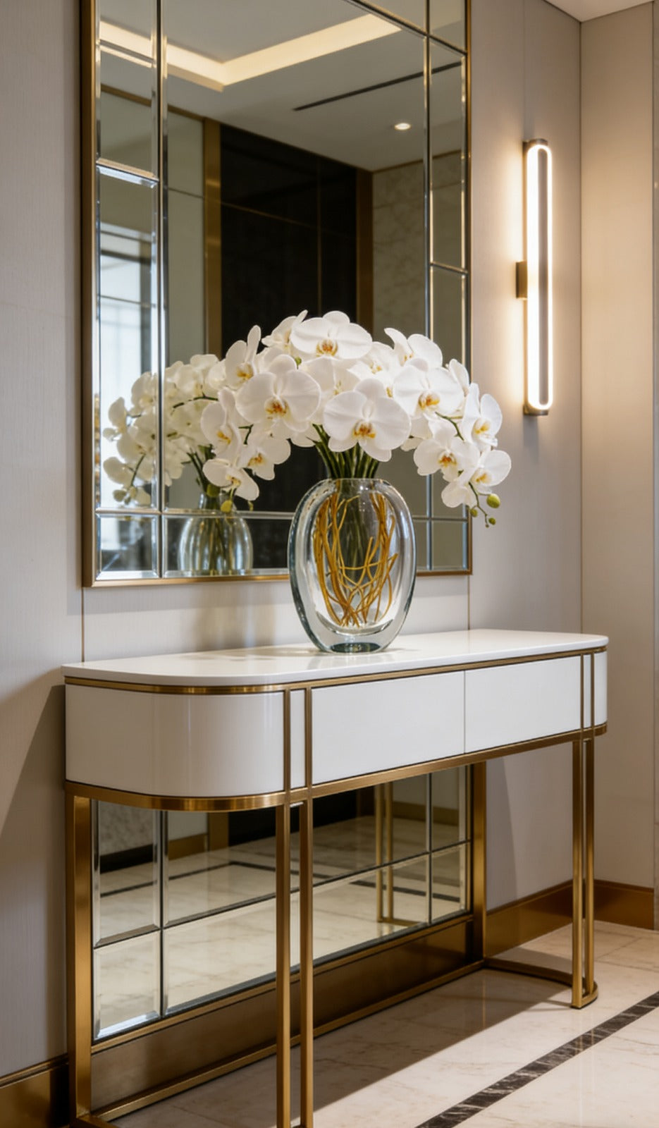 TRANSPARENT VASE | GOLDEN STEM VASE | CLEAR GLASS VASE