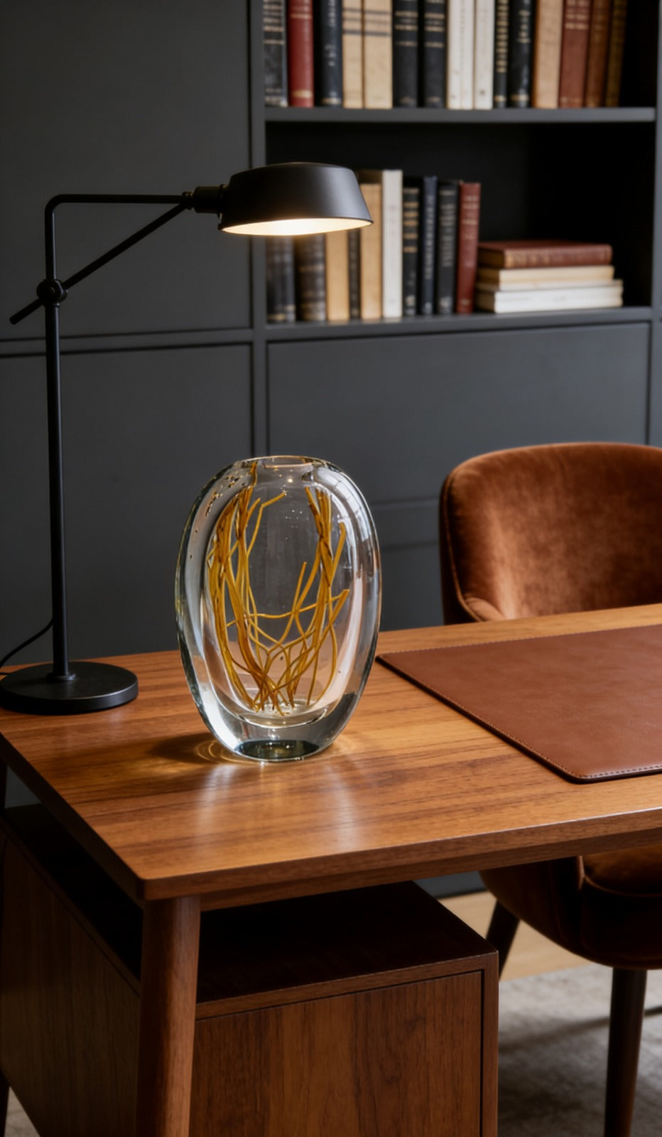 TRANSPARENT VASE | GOLDEN STEM VASE | CLEAR GLASS VASE
