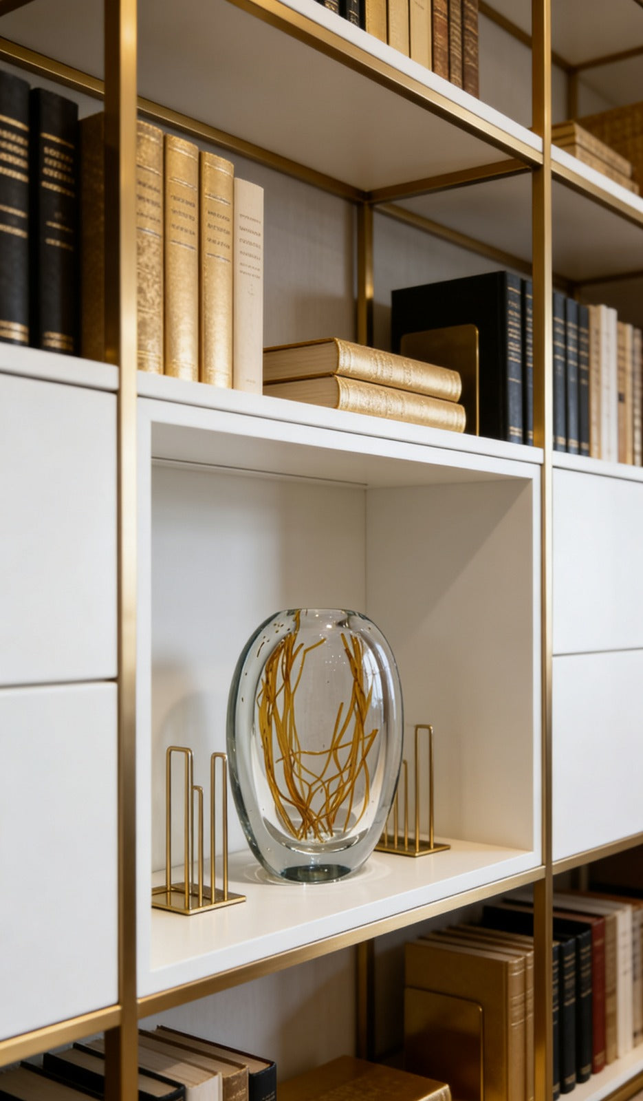 TRANSPARENT VASE | GOLDEN STEM VASE | CLEAR GLASS VASE