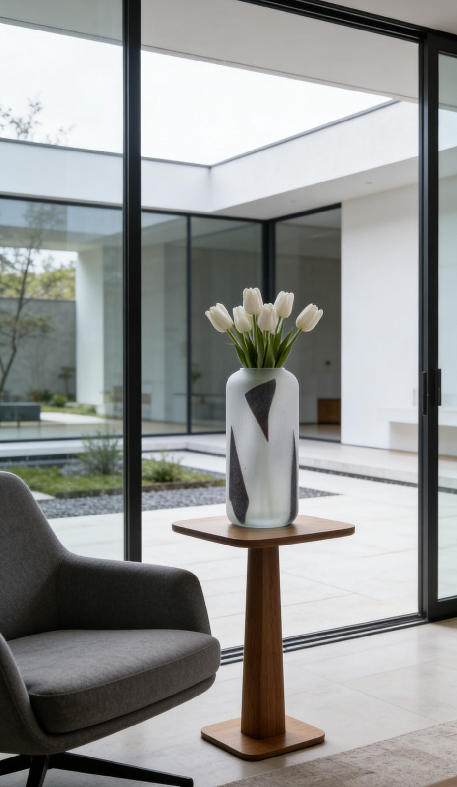 COW PRINTING VASE|  GLASS VASE |