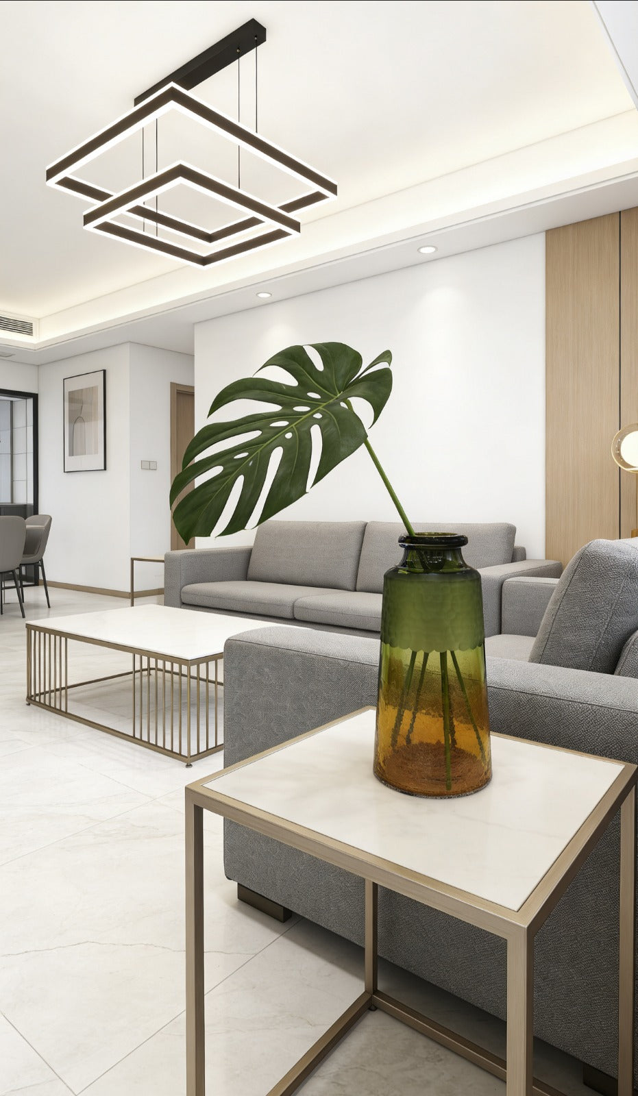 OLIVE GREEN VASE | DECORATIVE GLASS VASE |