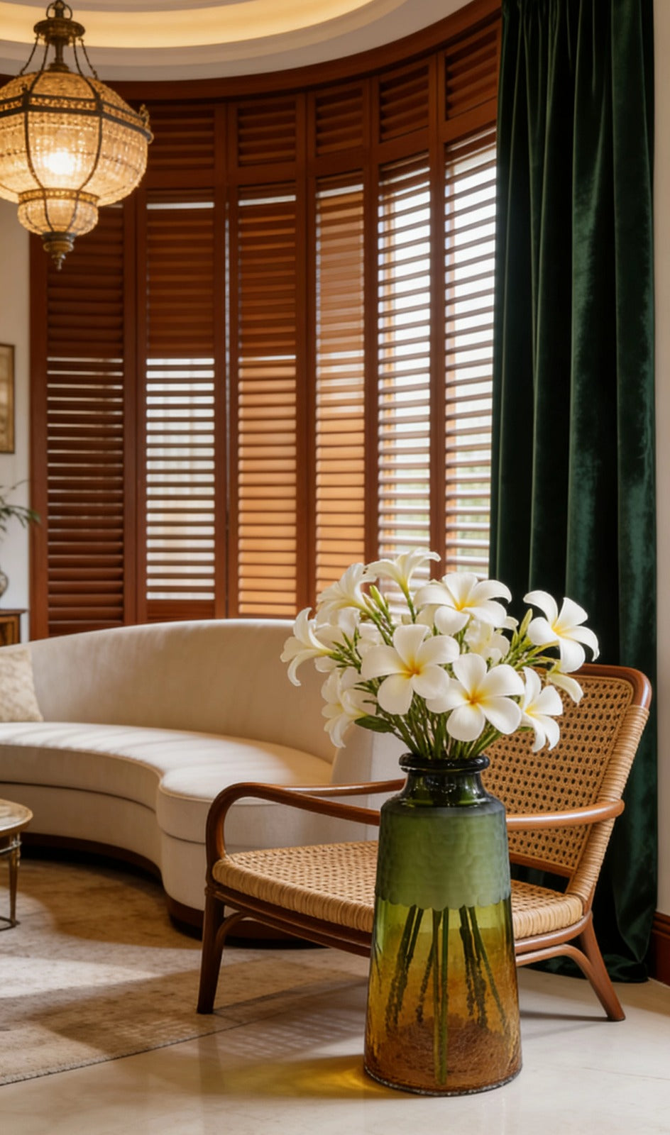 OLIVE GREEN VASE | DECORATIVE GLASS VASE |