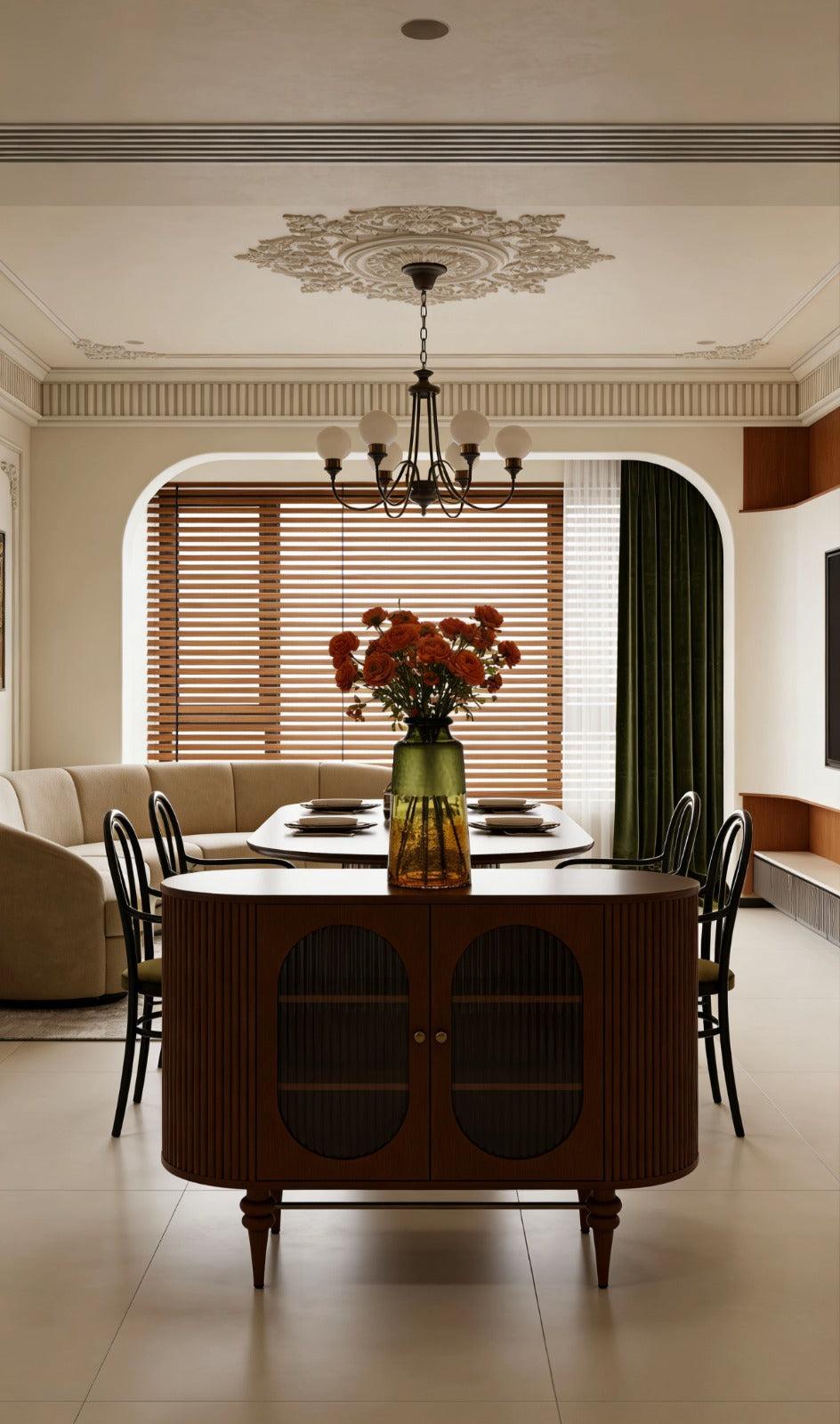 OLIVE GREEN VASE | DECORATIVE GLASS VASE |