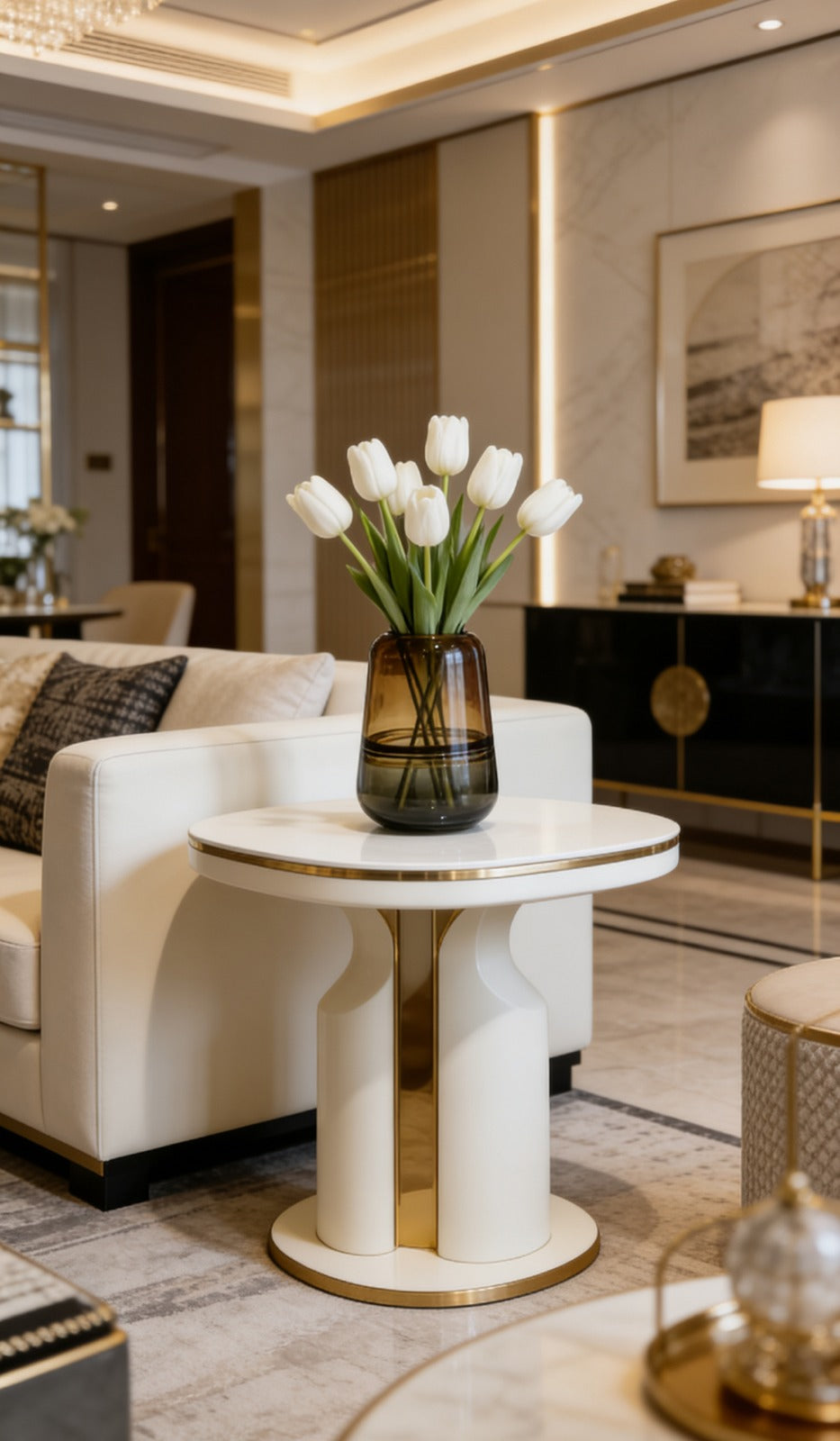 OLIVE GREEN VASE | GLASS VASE | LAYERED GLASS VASE