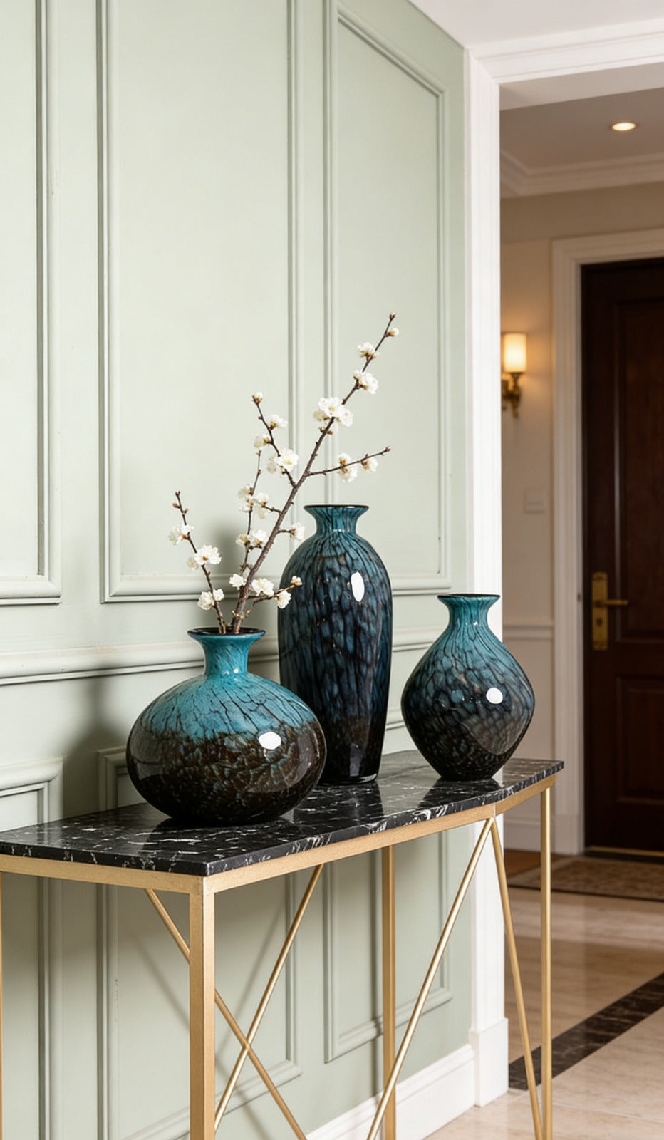 PURSSIAN BLUE VASE | GLASS VASE | HANDBLOWN GLASS VASE