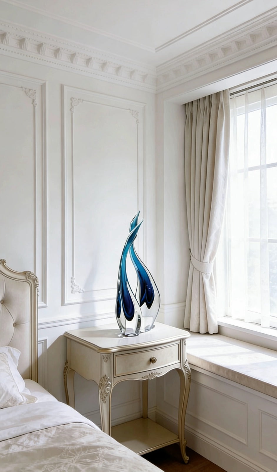 ROYAL SWAN | Abstract Hand-Blown Crystal Sculpture