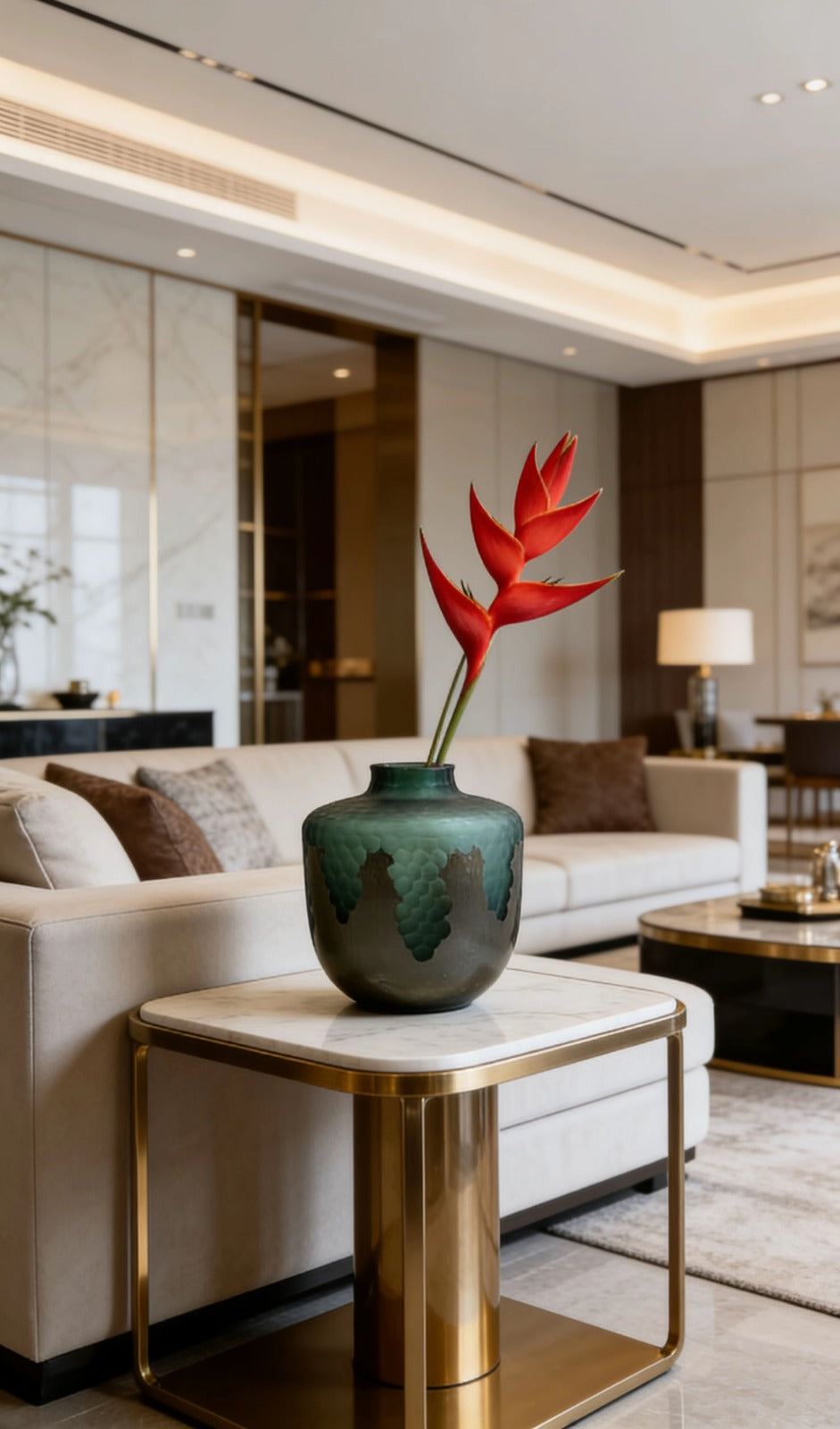 GREEN VASE | GLASS METAL COMBINATION