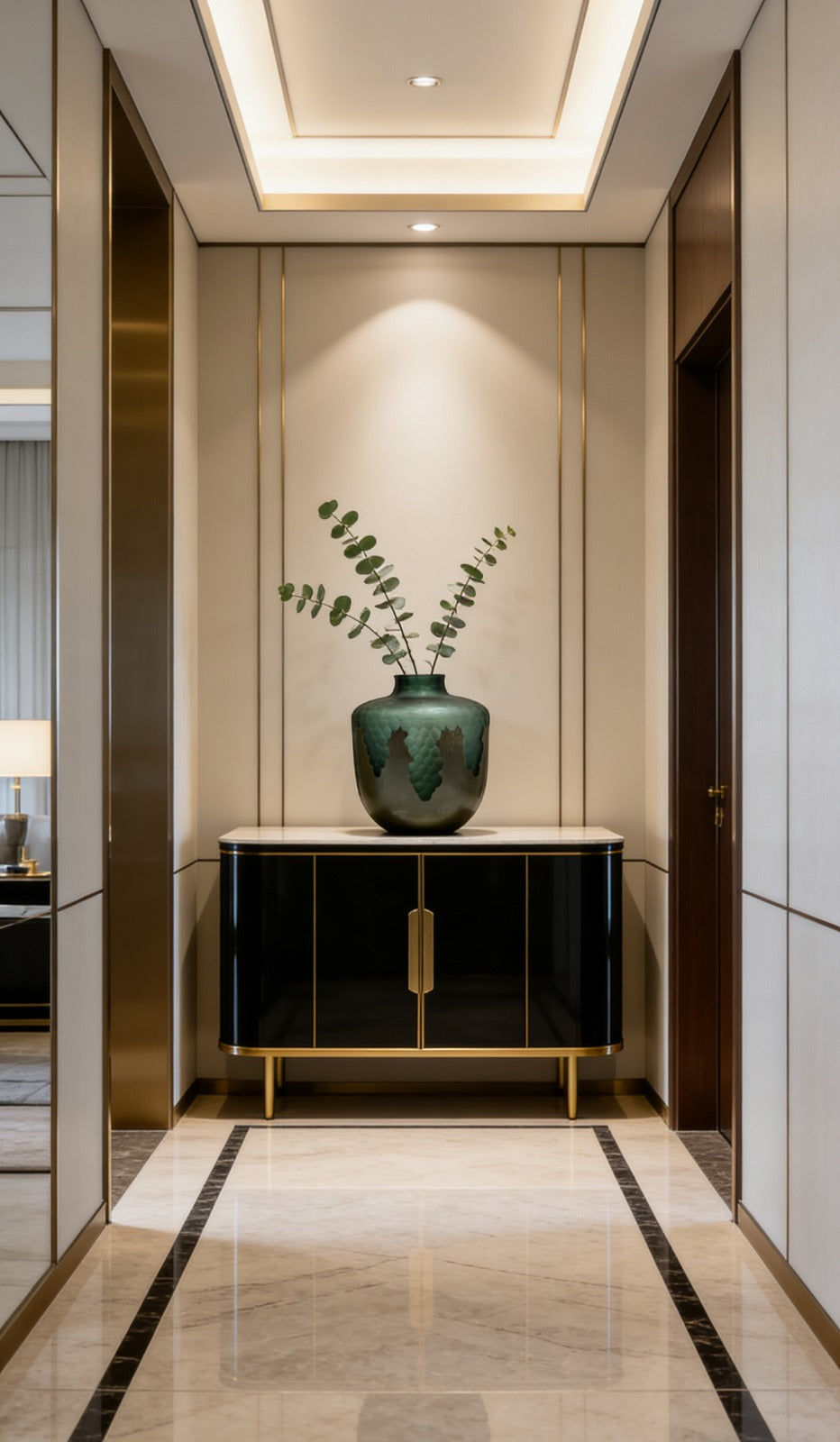 GREEN VASE | GLASS METAL COMBINATION