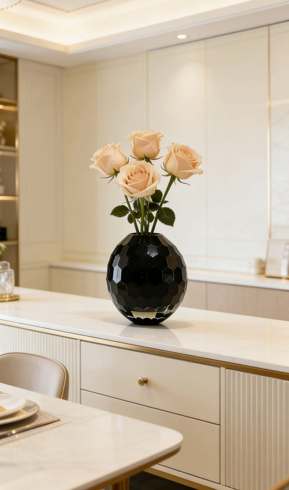 NOIR PRISM VASE | Luxury decorative vase | GLASS VASES
