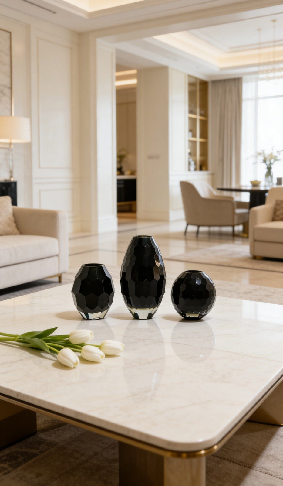 NOIR PRISM VASE | Luxury decorative vase | GLASS VASES