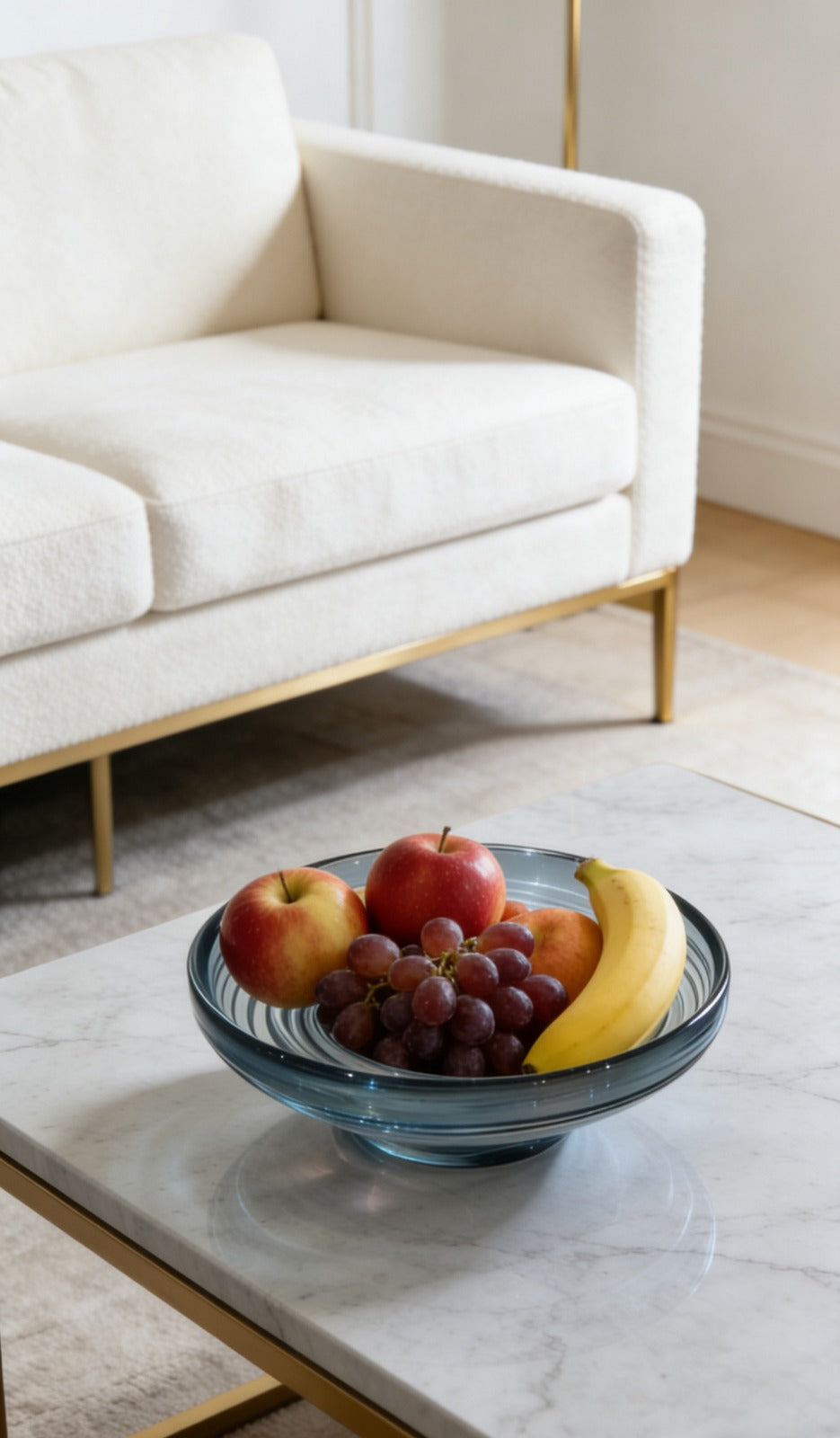 Luxury Blue Glass Decorative Tray / Bowl