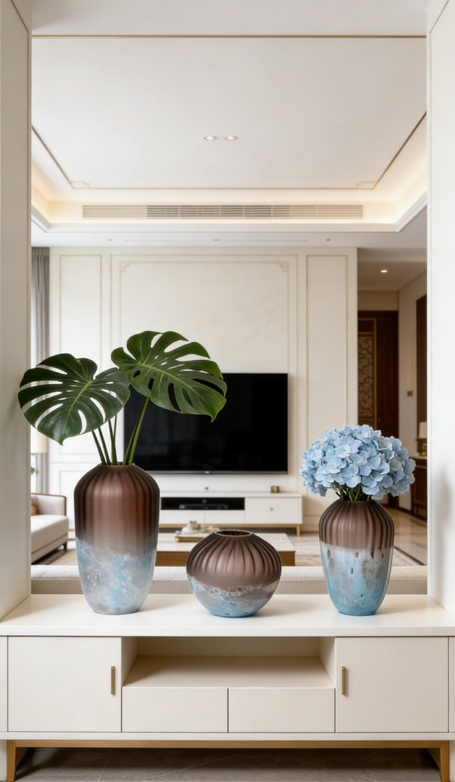 Aurora Mist Gradient Crystal Vase Set | decorative vases | glass vases