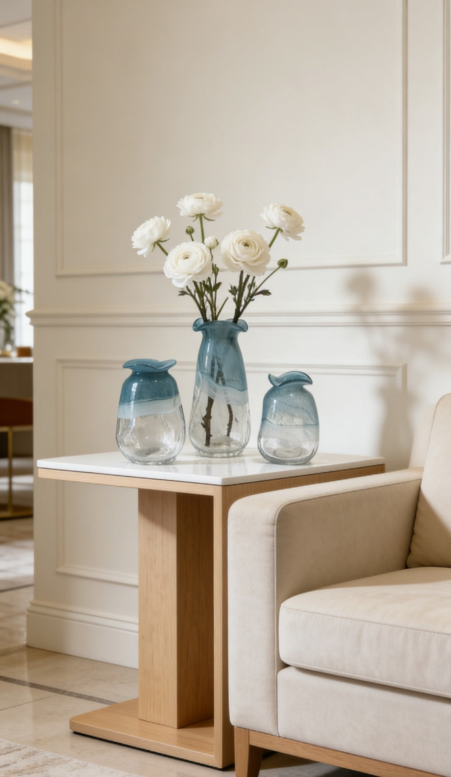 POTBELLIED SKY BLUE VASE |  DECOR VASE |