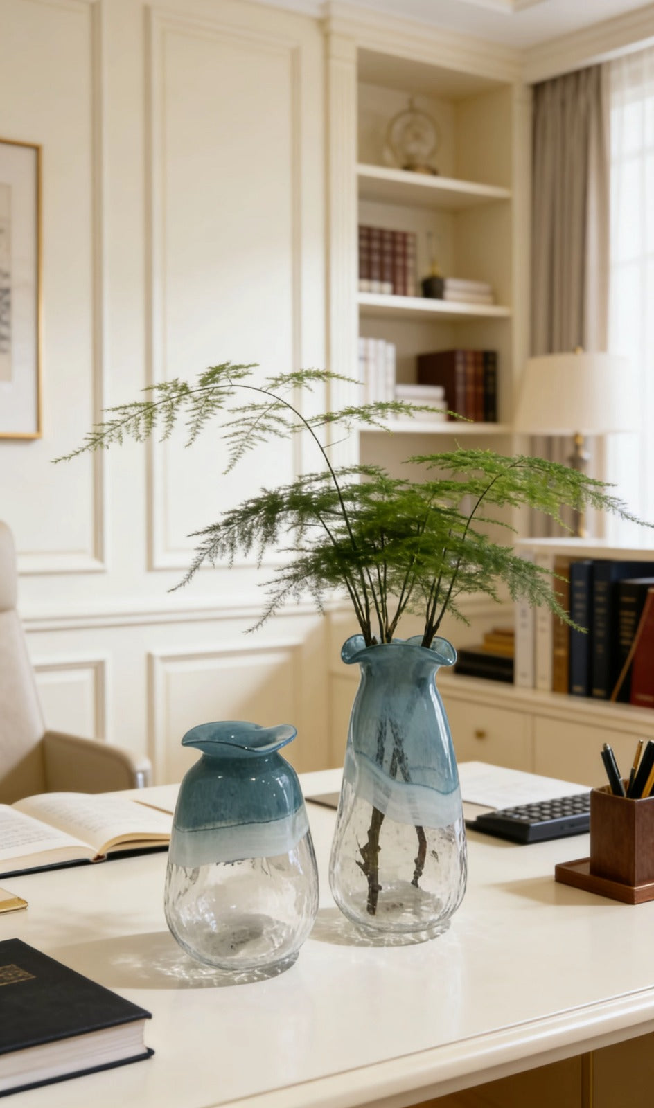 POTBELLIED SKY BLUE VASE |  DECOR VASE |