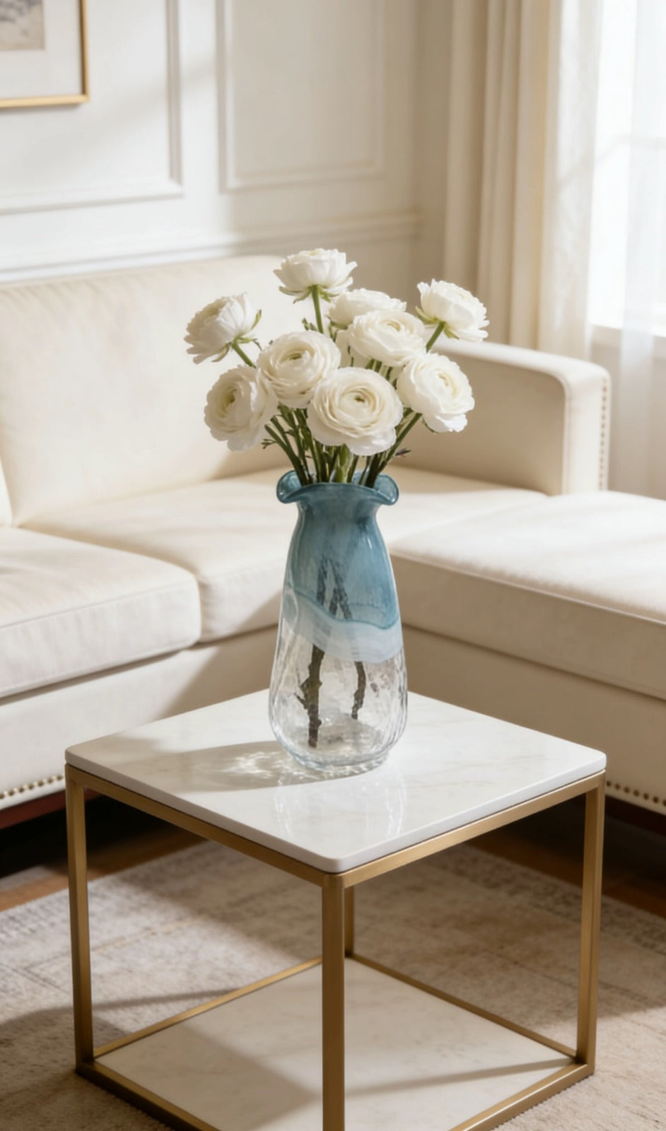 POTBELLIED SKY BLUE VASE |  DECOR VASE |