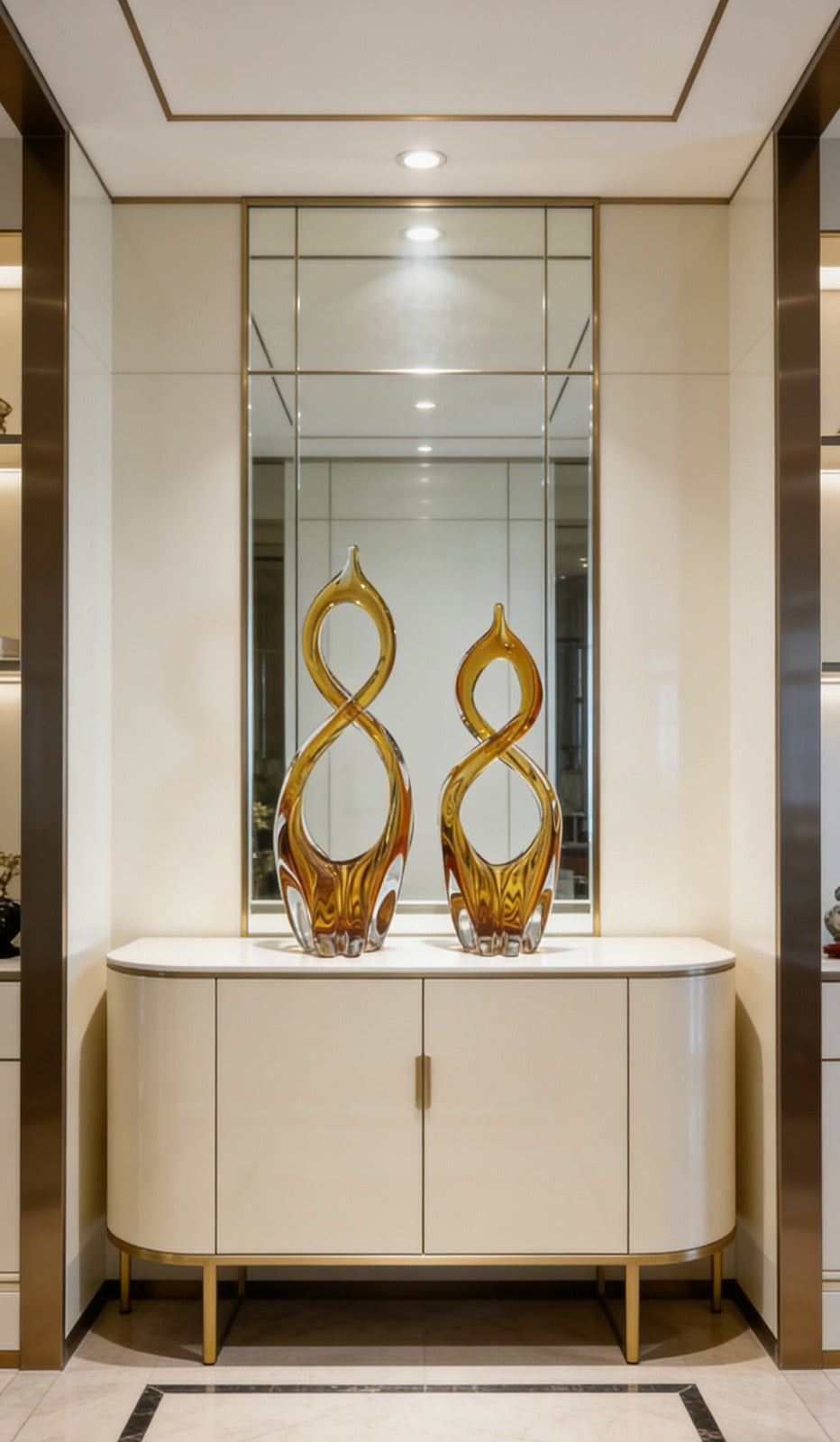 GOLDEN BLOOM | Handcrafted Art Glass Sculptural Decor | GLASS ARTIFACTS