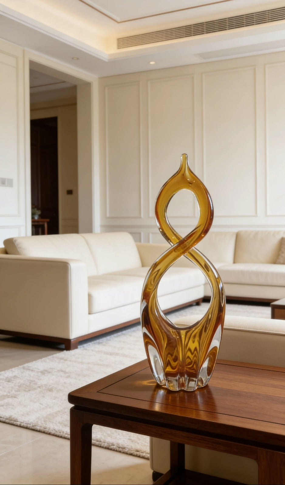 GOLDEN BLOOM | Handcrafted Art Glass Sculptural Decor | GLASS ARTIFACTS