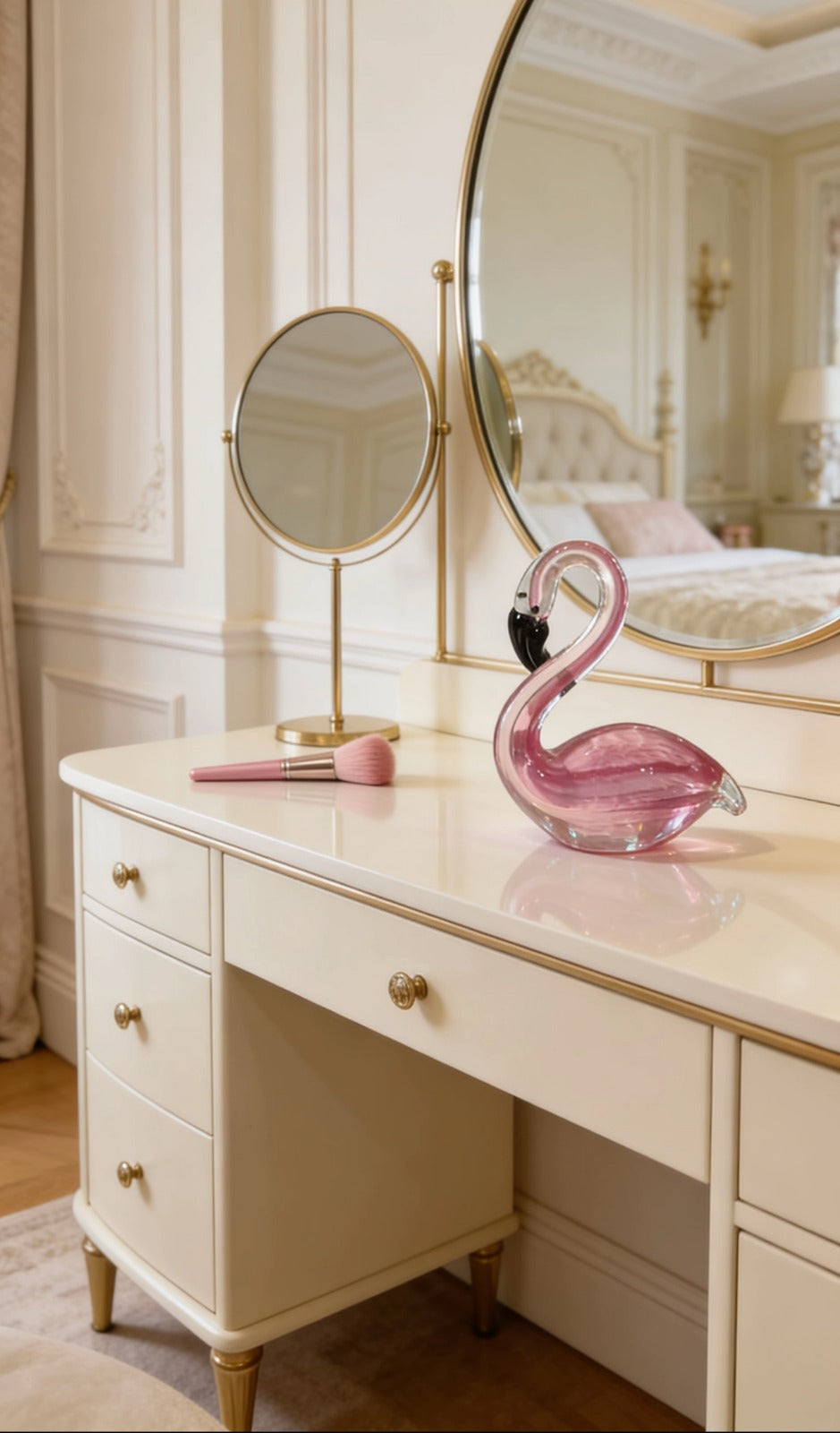 FLAMINGO |Handcrafted Art Glass Swan Sculpture | ART PIECE |