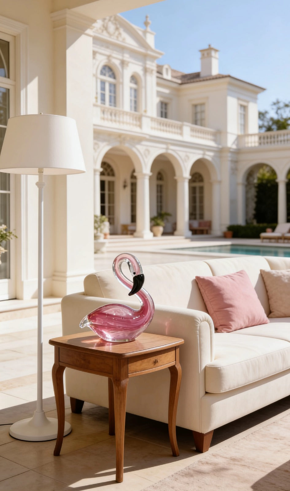 FLAMINGO |Handcrafted Art Glass Swan Sculpture | ART PIECE |