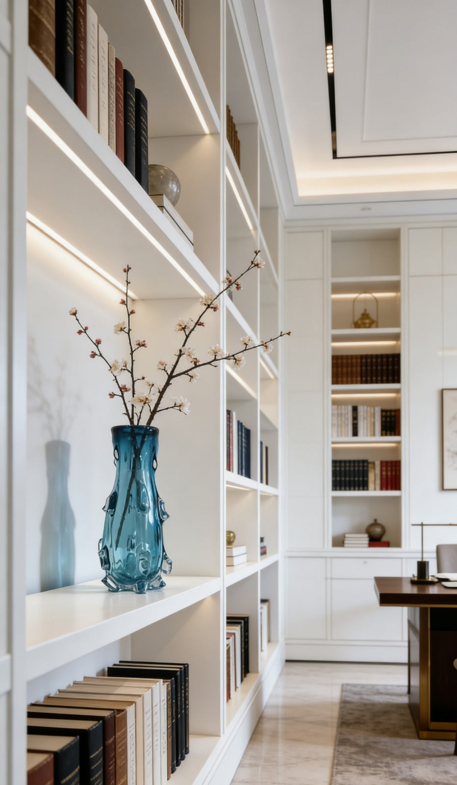 HORNY BLUE VASE |  SOLID GLASS FLOWER VASE |