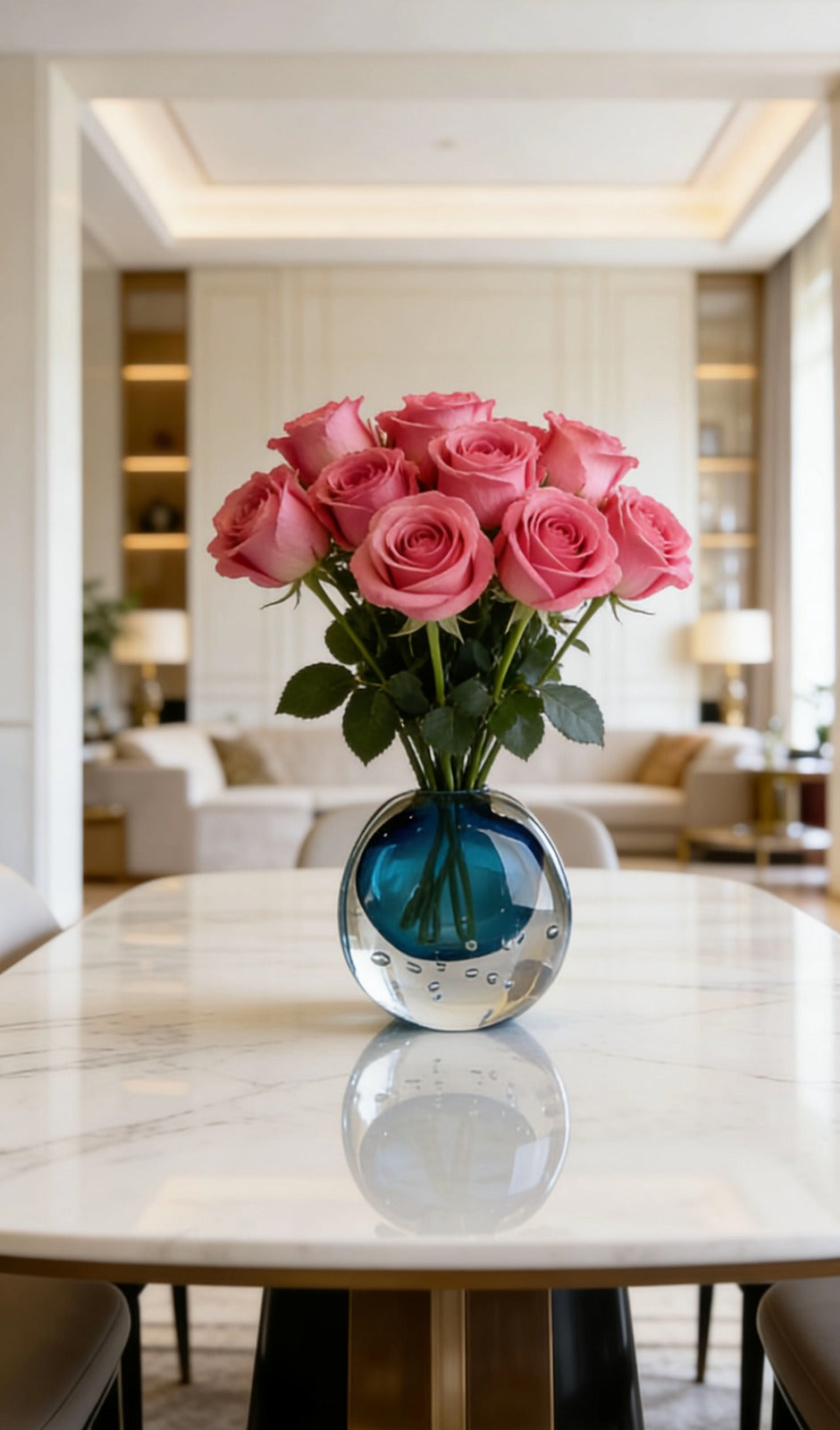 AQUA OVAL BOWL | GLASS VASES| SOLID GLASS VASES